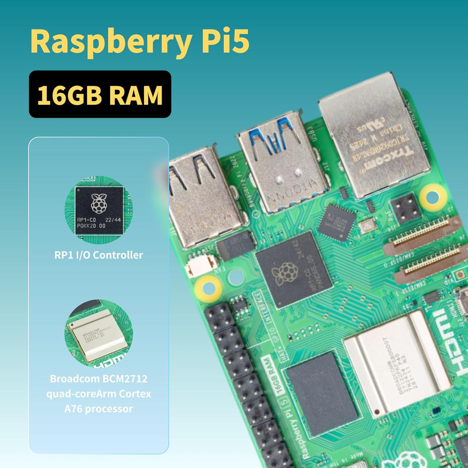 Kit Raspberry Pi 5 iRasptek 16GB RAM 256GB OS Aluminio
