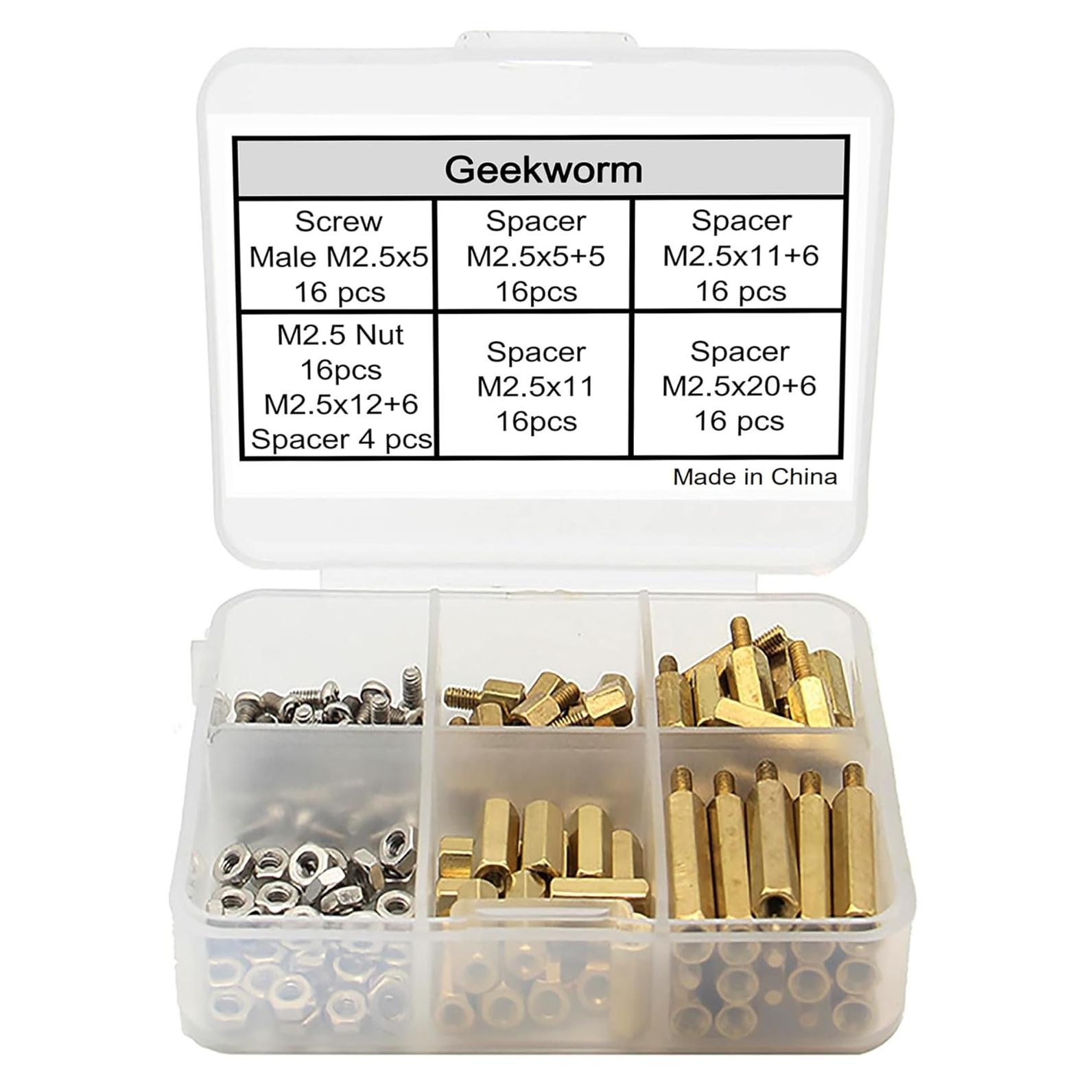 Geekworm Kit 100 Pcs Espaciadores M2.5 para Raspberry Pi