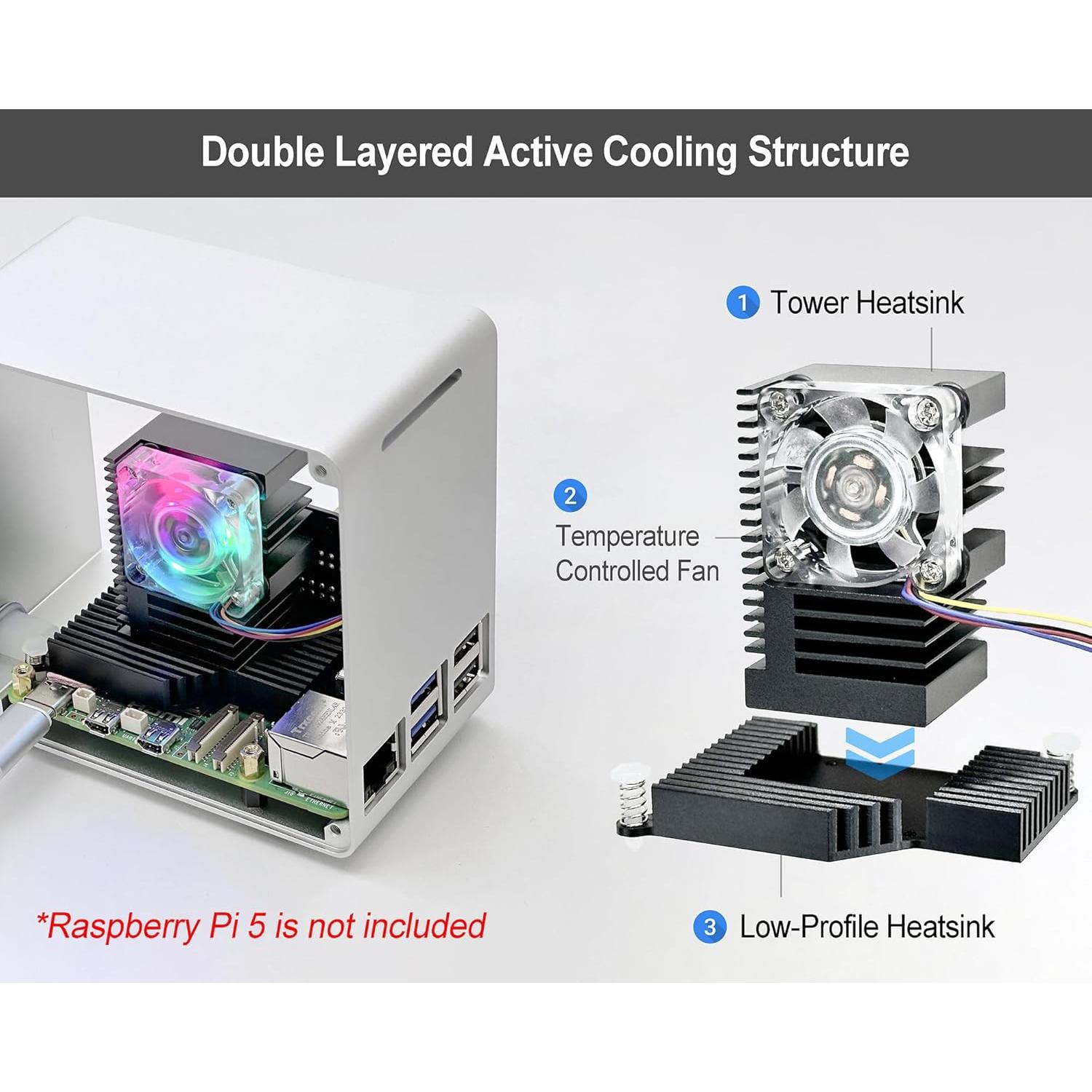 Caja Mini Torre Aluminio Raspberry Pi 5 ElectroCookie Plata