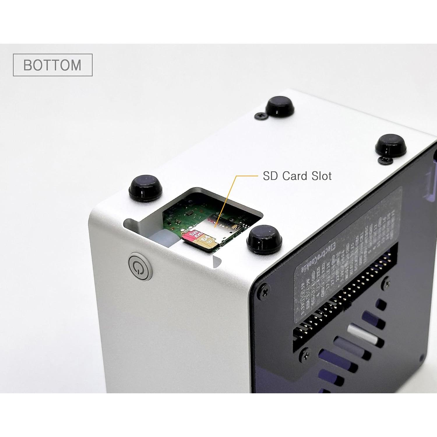 Caja Mini Torre Aluminio Raspberry Pi 5 ElectroCookie Plata