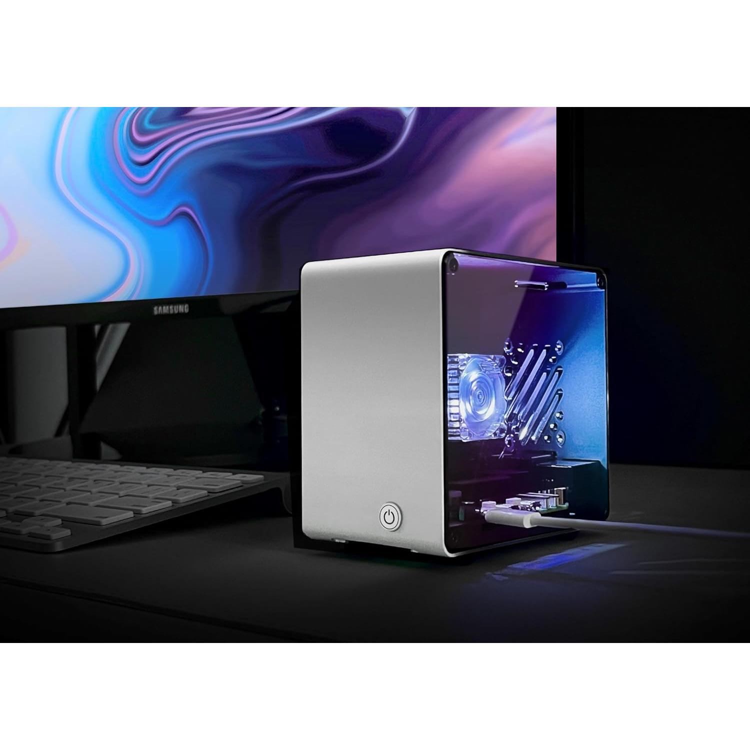 Caja Mini Torre Aluminio Raspberry Pi 5 ElectroCookie Plata