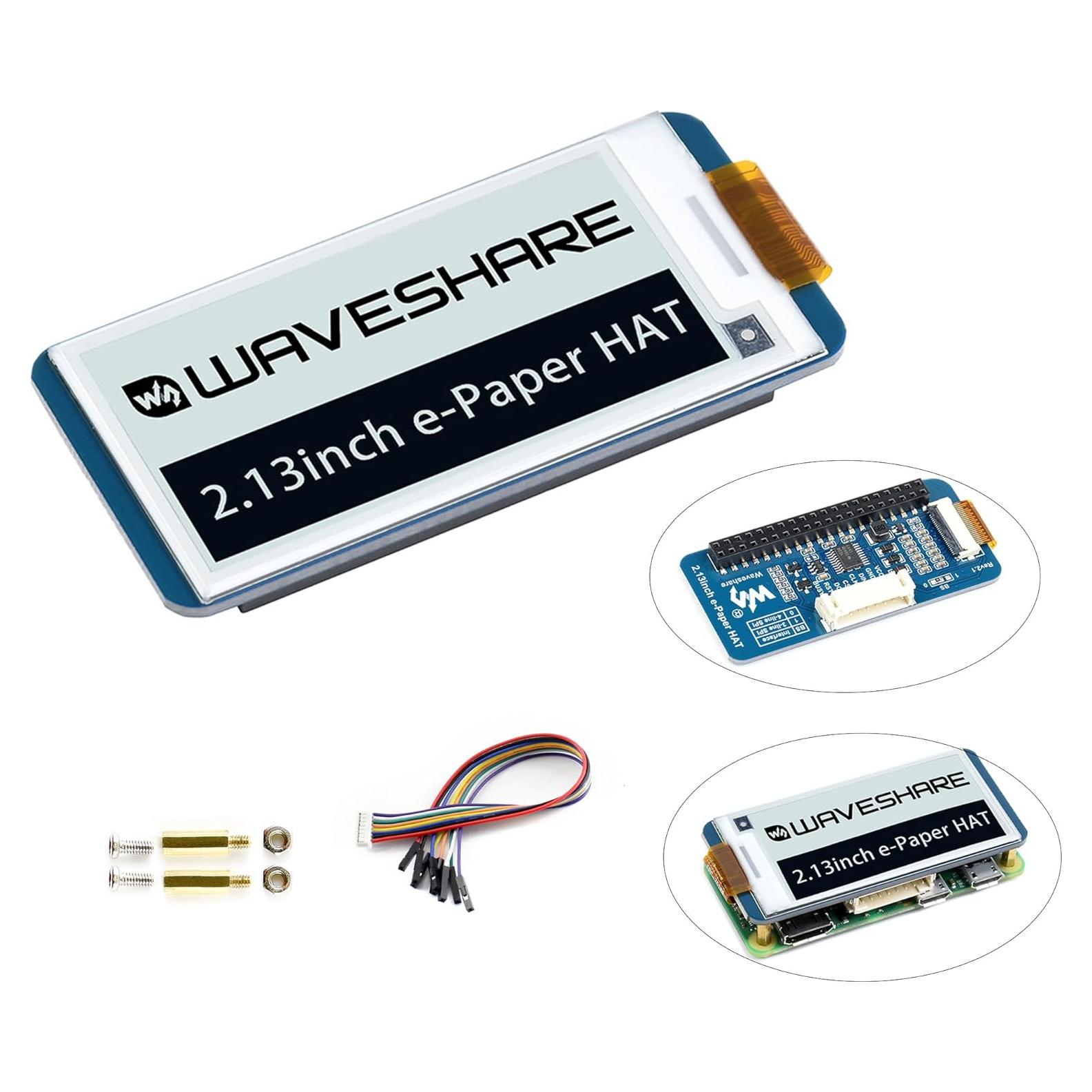 Pantalla E-Ink HAT 2.13" Waveshare 250x122 para Raspberry Pi