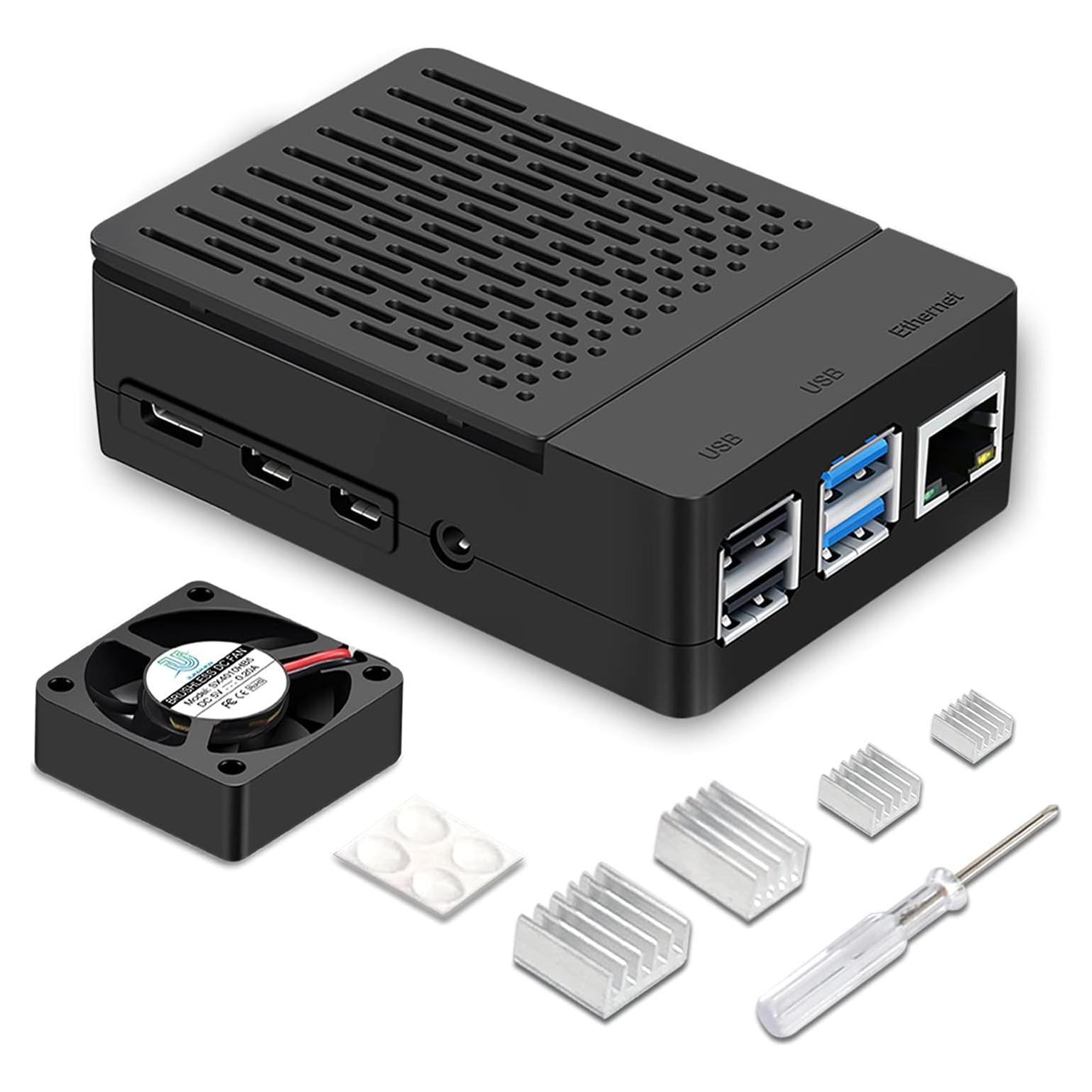 Caja ABS para Raspberry Pi 4 iUniker con ventilador y disipador