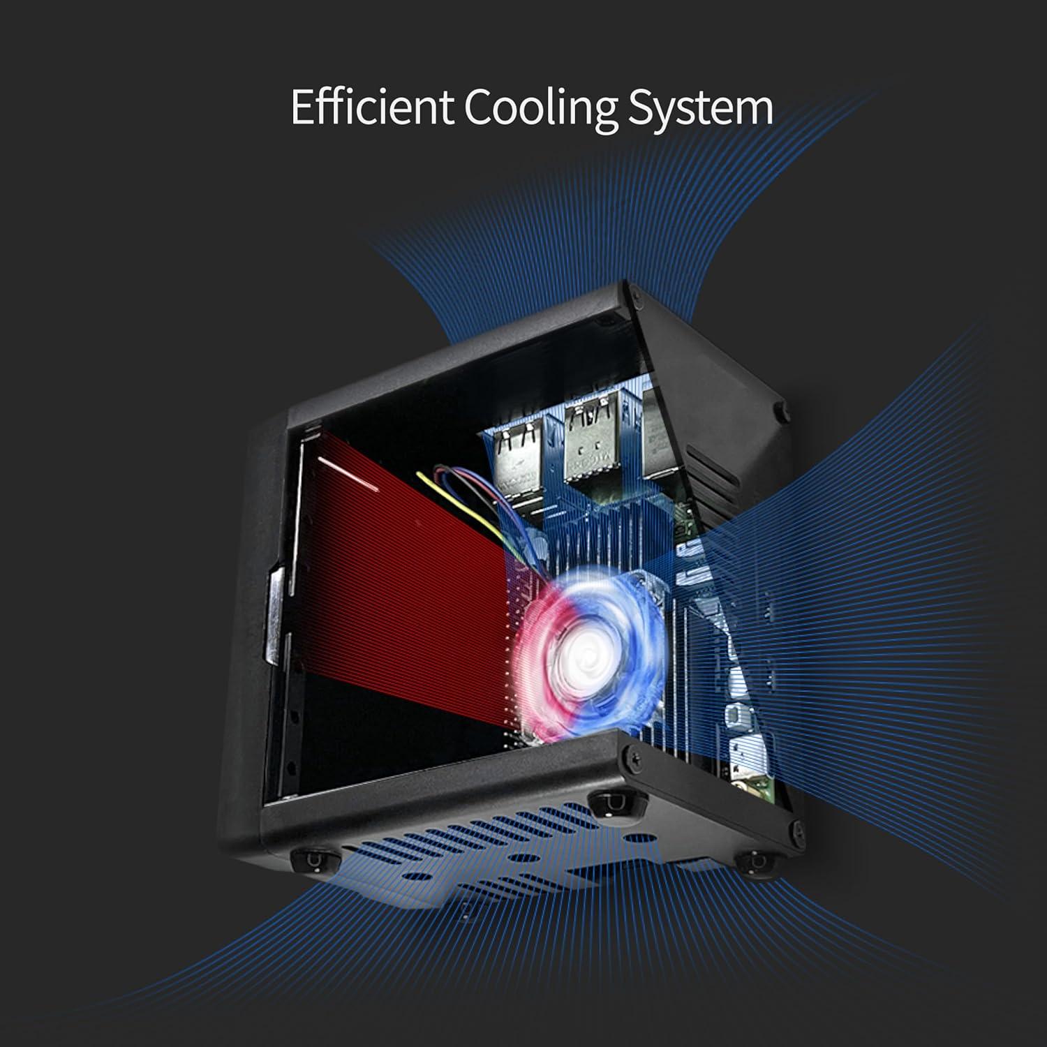 Caja Mini PC ElectroCookie para Raspberry Pi 5 con Enfriador RGB