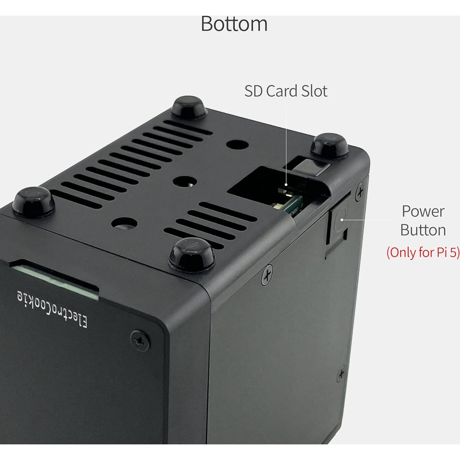 Caja Mini PC ElectroCookie para Raspberry Pi 5 con Enfriador RGB