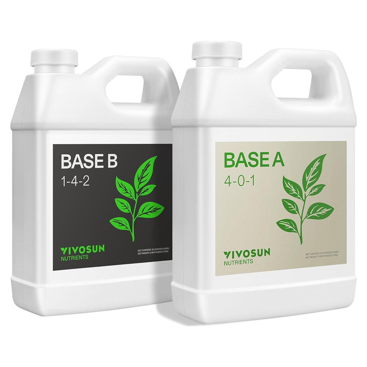 Nutrientes Líquidos Base A y B VIVOSUN 0.95L Fertilizante