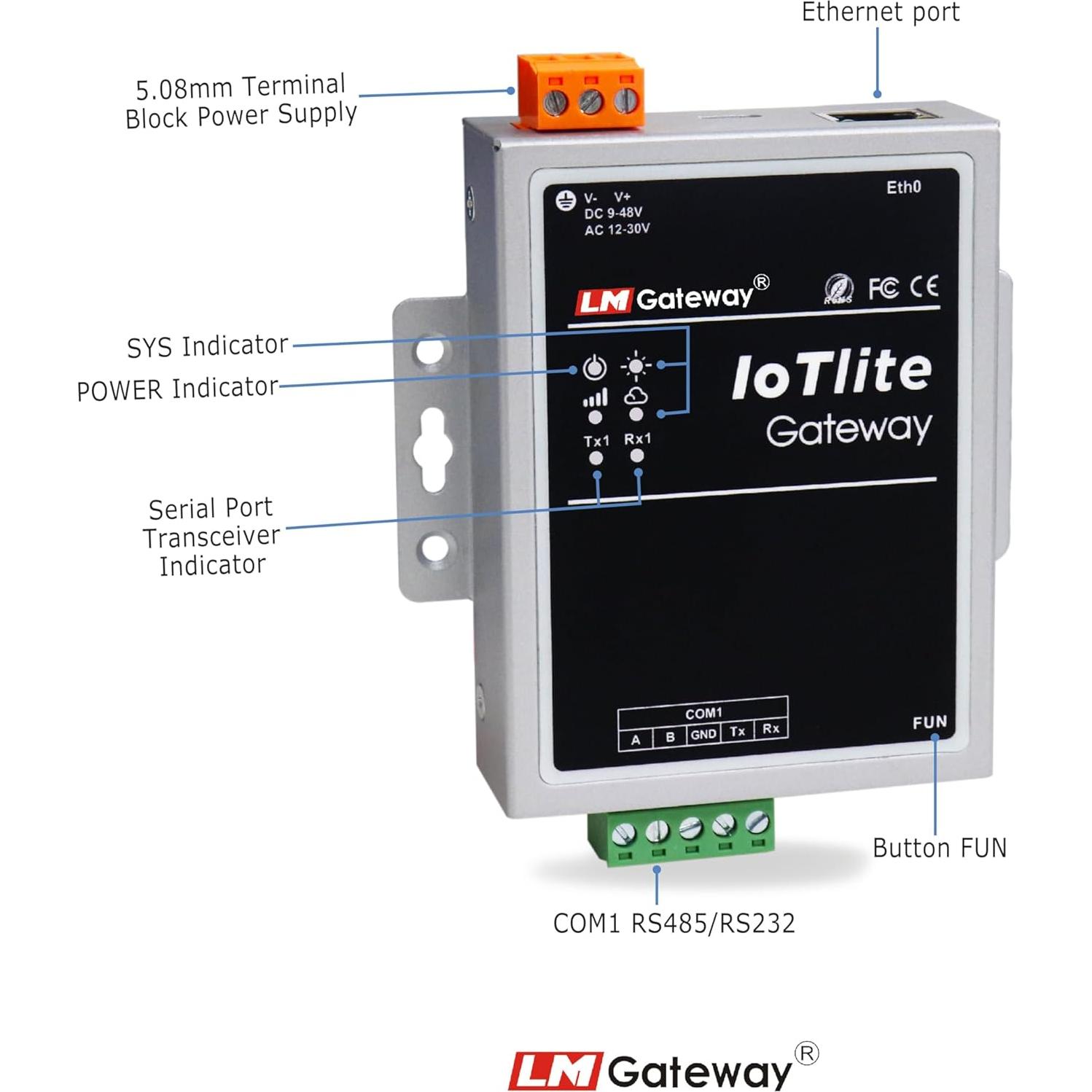 Puerta de enlace industrial IoT LM Gateway 101 - RS-485, WiFi
