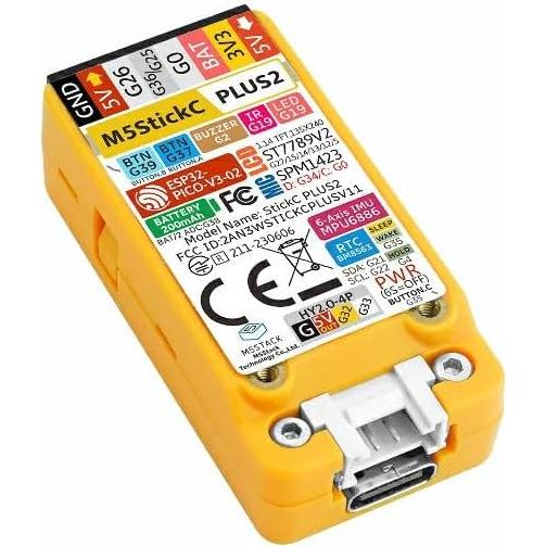M5Stack M5StickC PLUS2 Kit Desarrollo Mini IoT 200mAh Amarillo
