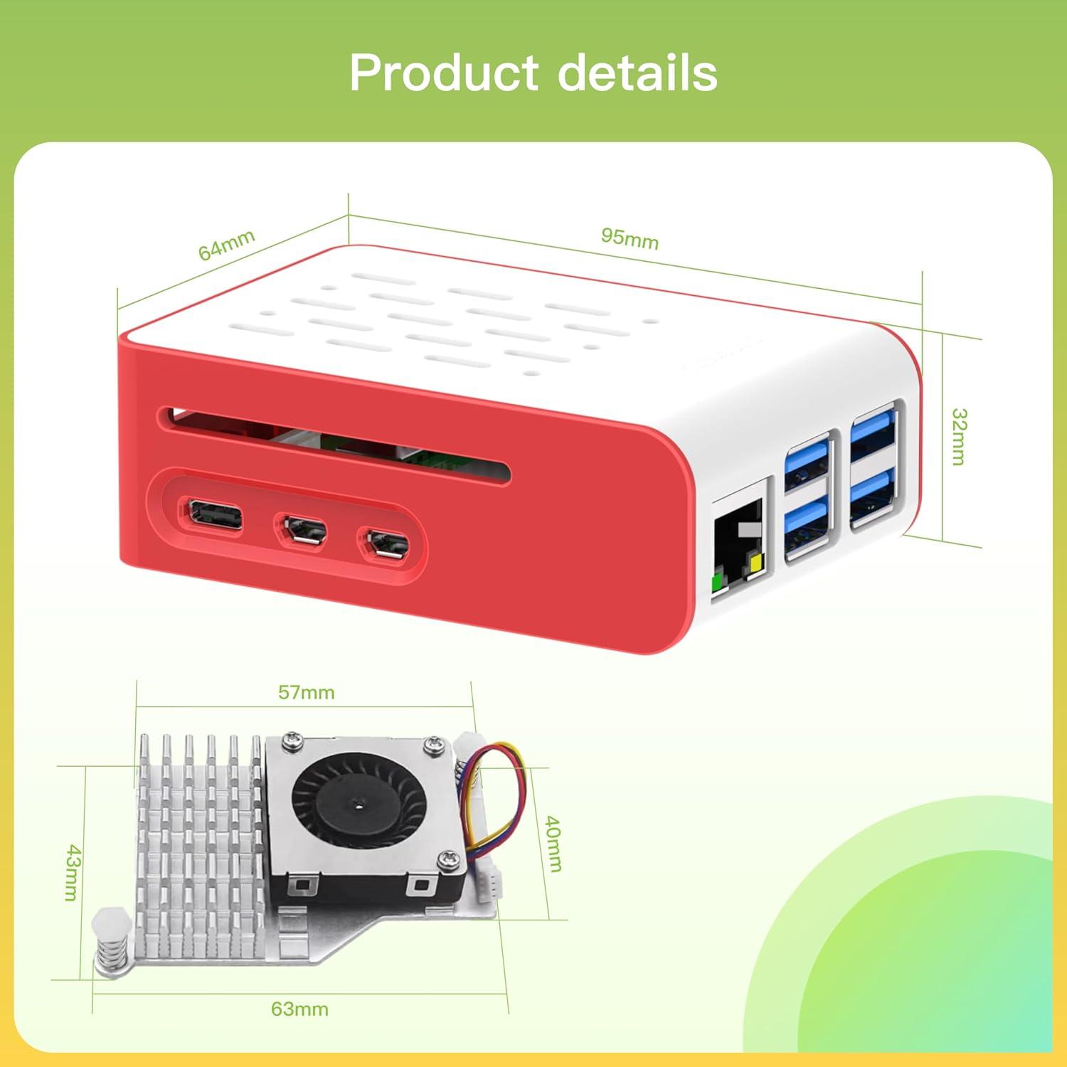 Kit iRasptek Raspberry Pi 5 8GB con caja y enfriador