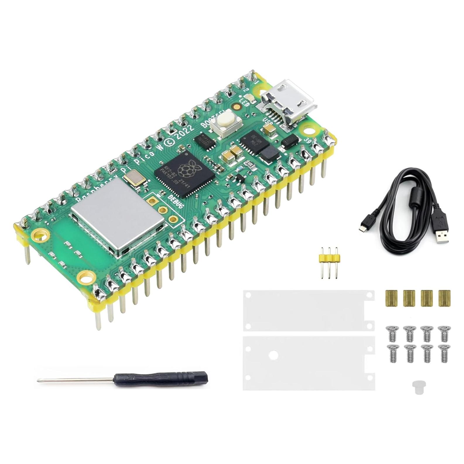Header Pre-soldado Raspberry Pi Pico W 2.4GHz WiFi Waveshare