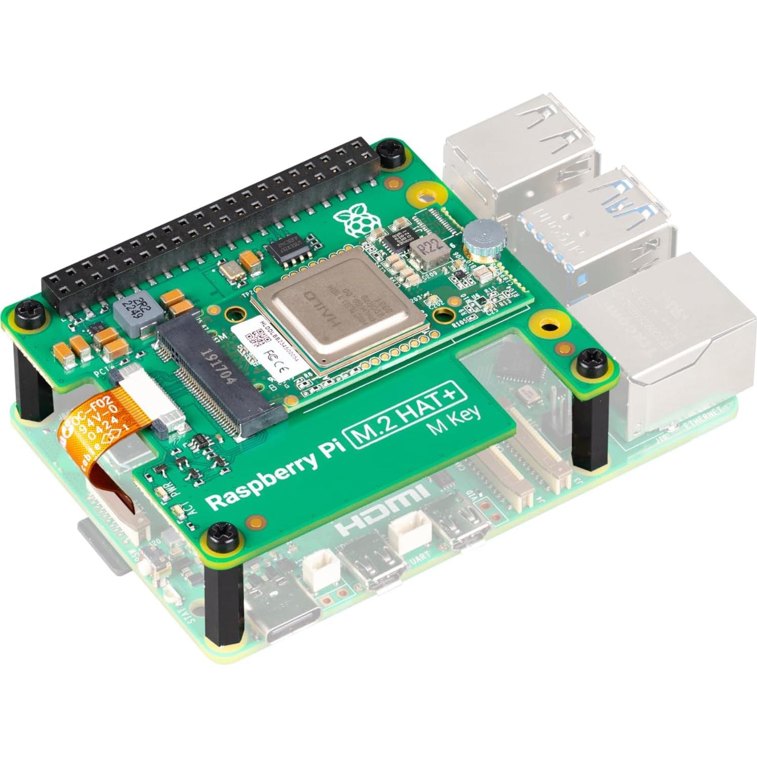 Kit de IA Raspberry Pi M.2 HAT+ con Módulo Hailo AI