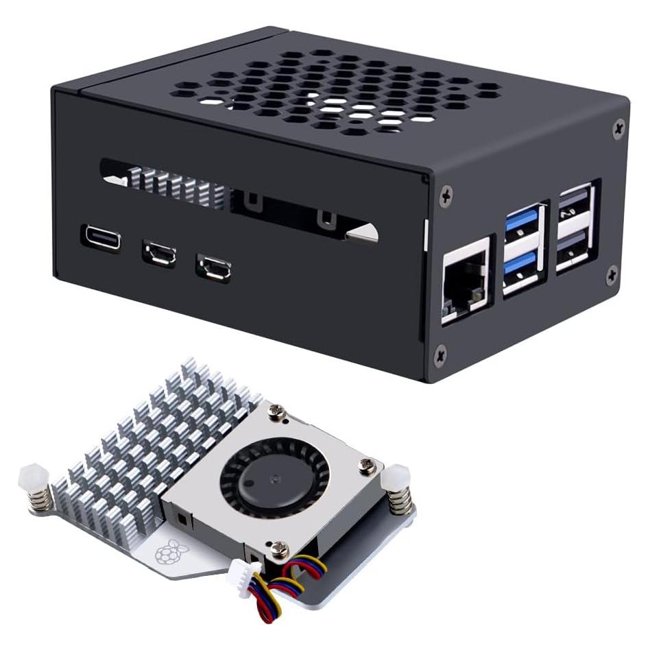 Caja de Metal GeeekPi para Raspberry Pi 5 con Enfriador Activo