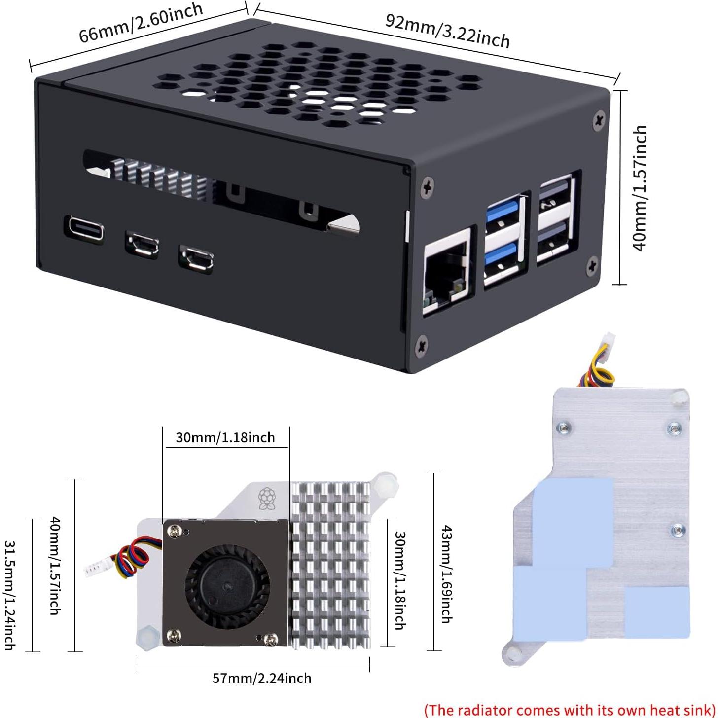 Caja de Metal GeeekPi para Raspberry Pi 5 con Enfriador Activo