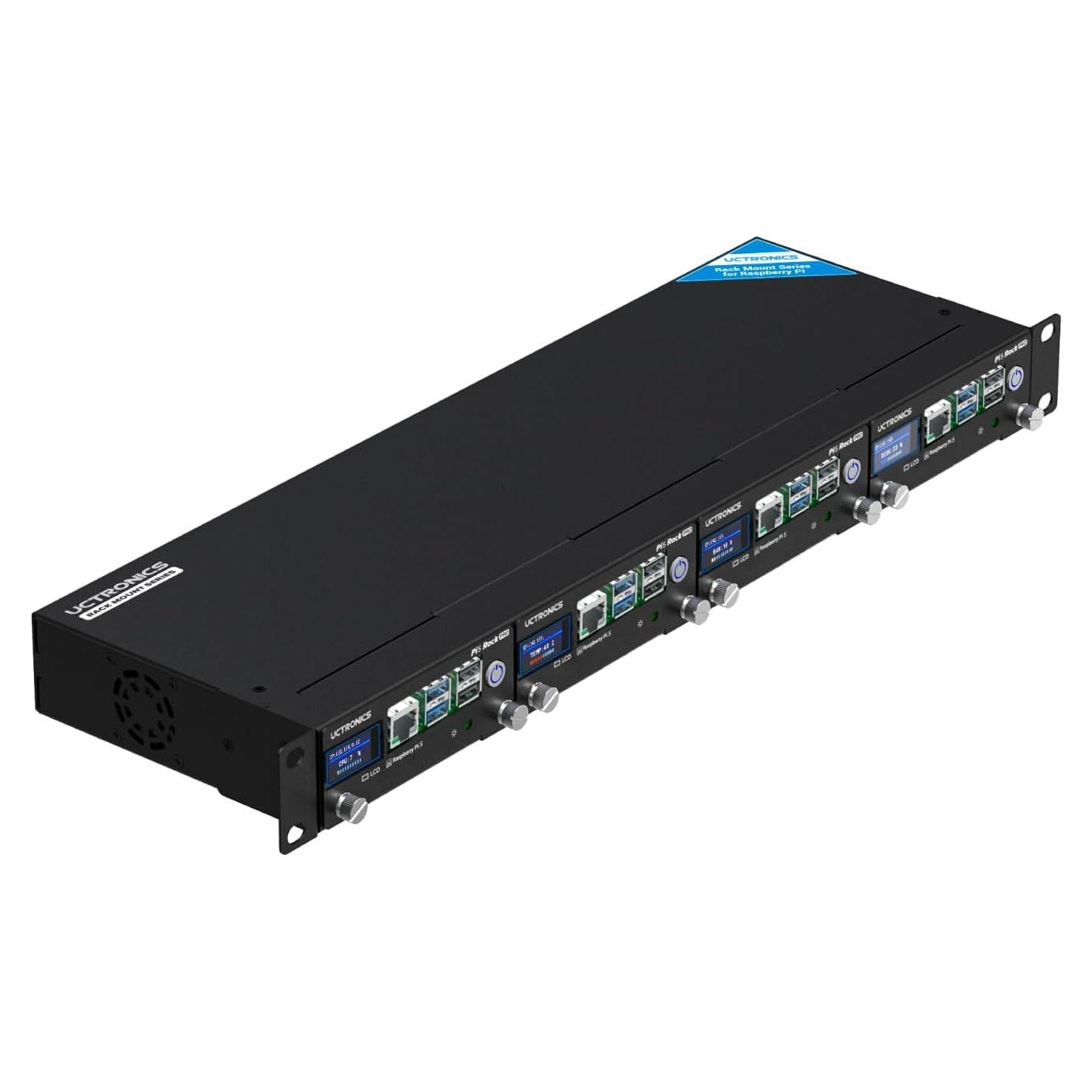 Rack NVMe UCTRONICS para Raspberry Pi 5 con 4 SSD M.2