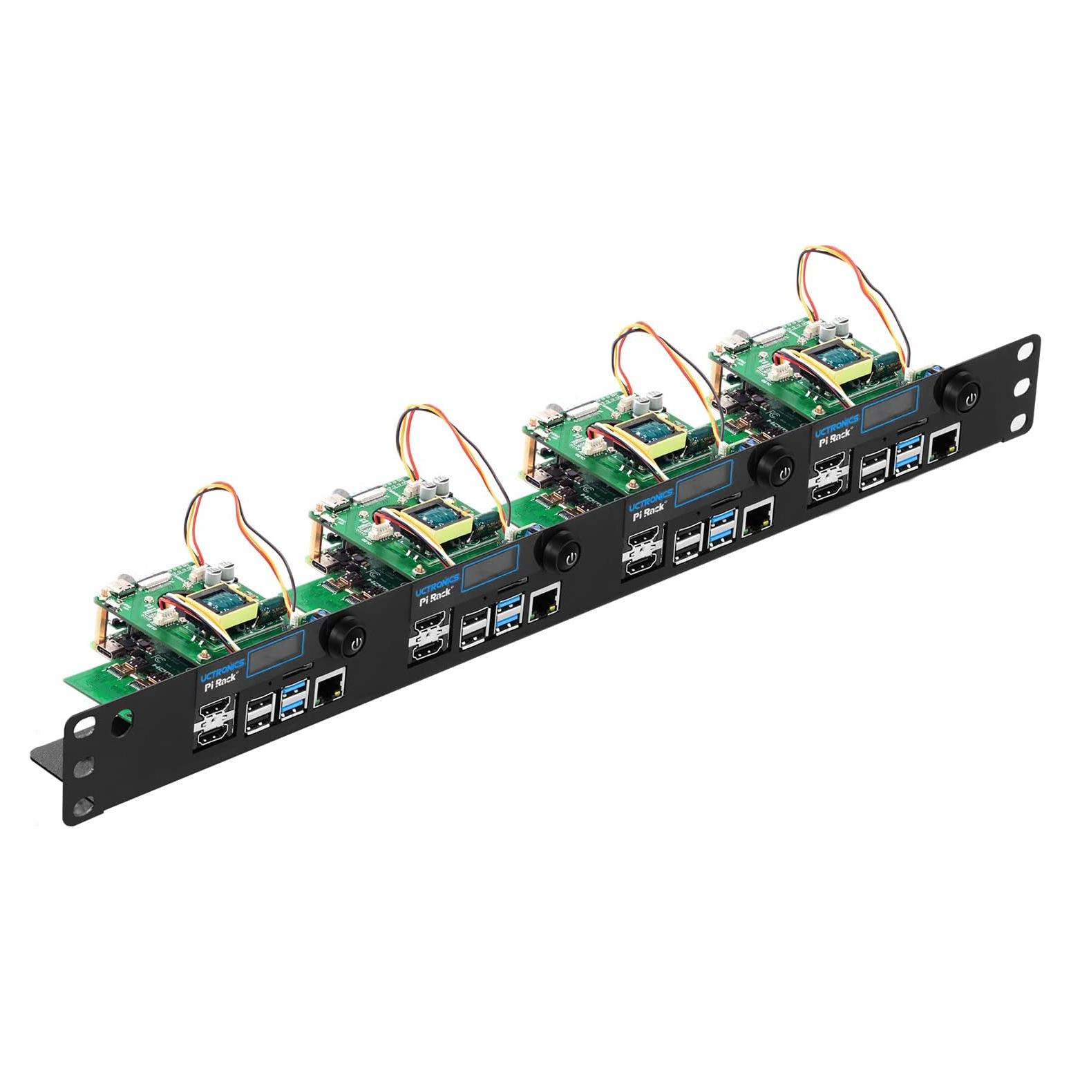 Estante Rack 1U UCTRONICS PoE HAT para Raspberry Pi 4