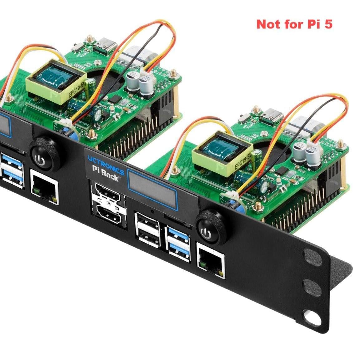 Estante Rack 1U UCTRONICS PoE HAT para Raspberry Pi 4