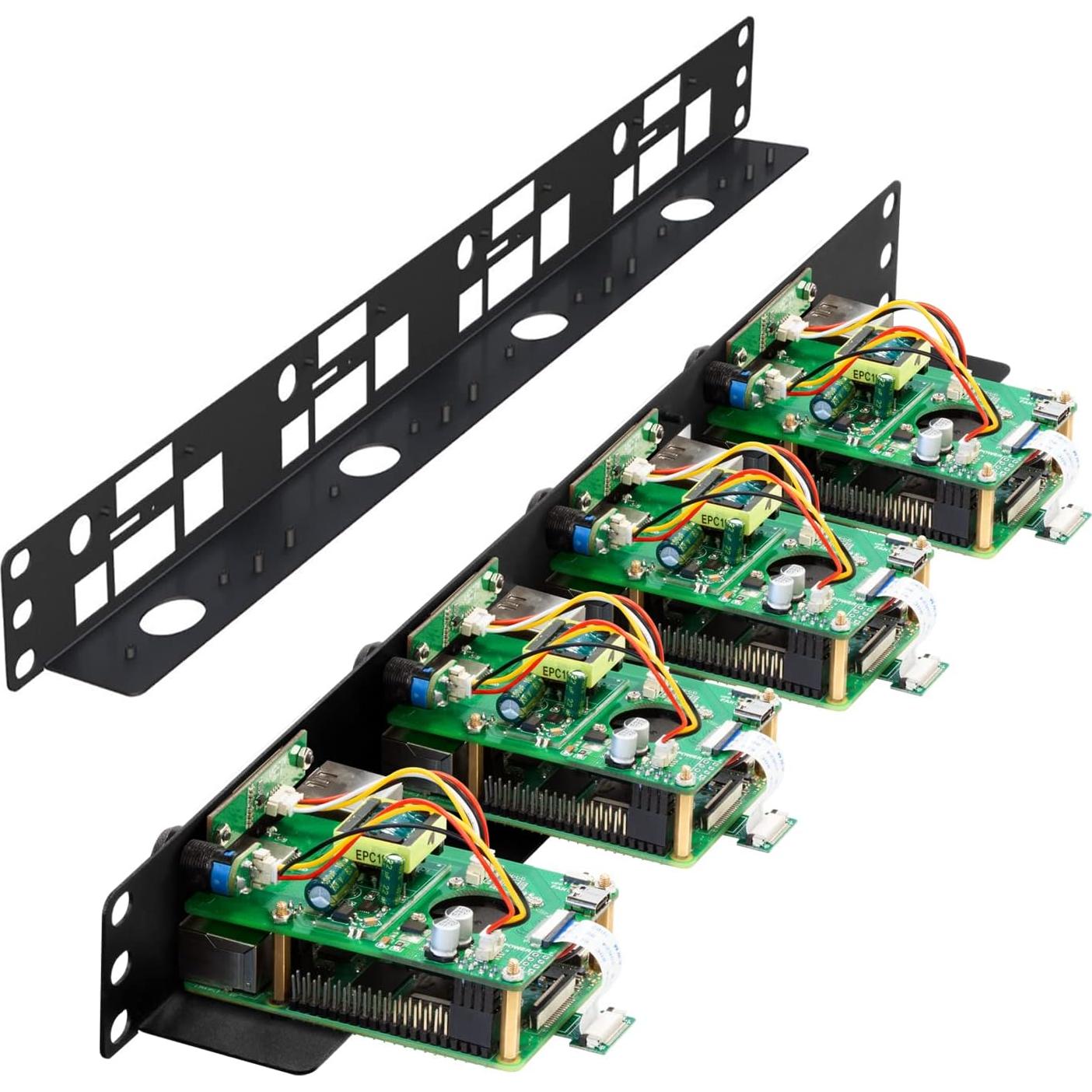 Estante Rack 1U UCTRONICS PoE HAT para Raspberry Pi 4