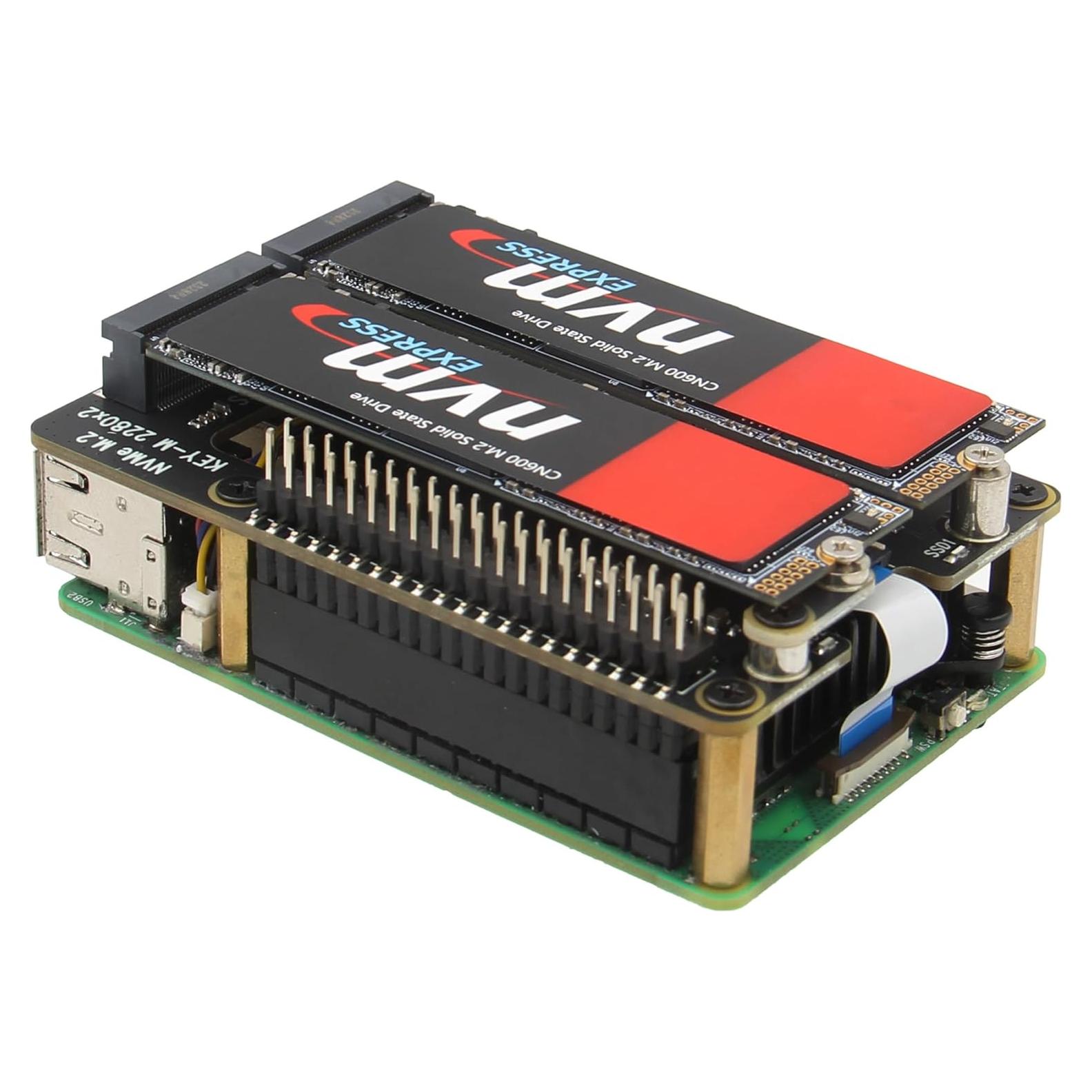 Geekworm X1004 PCIe Doble M.2 HAT NVMe para Raspberry Pi 5