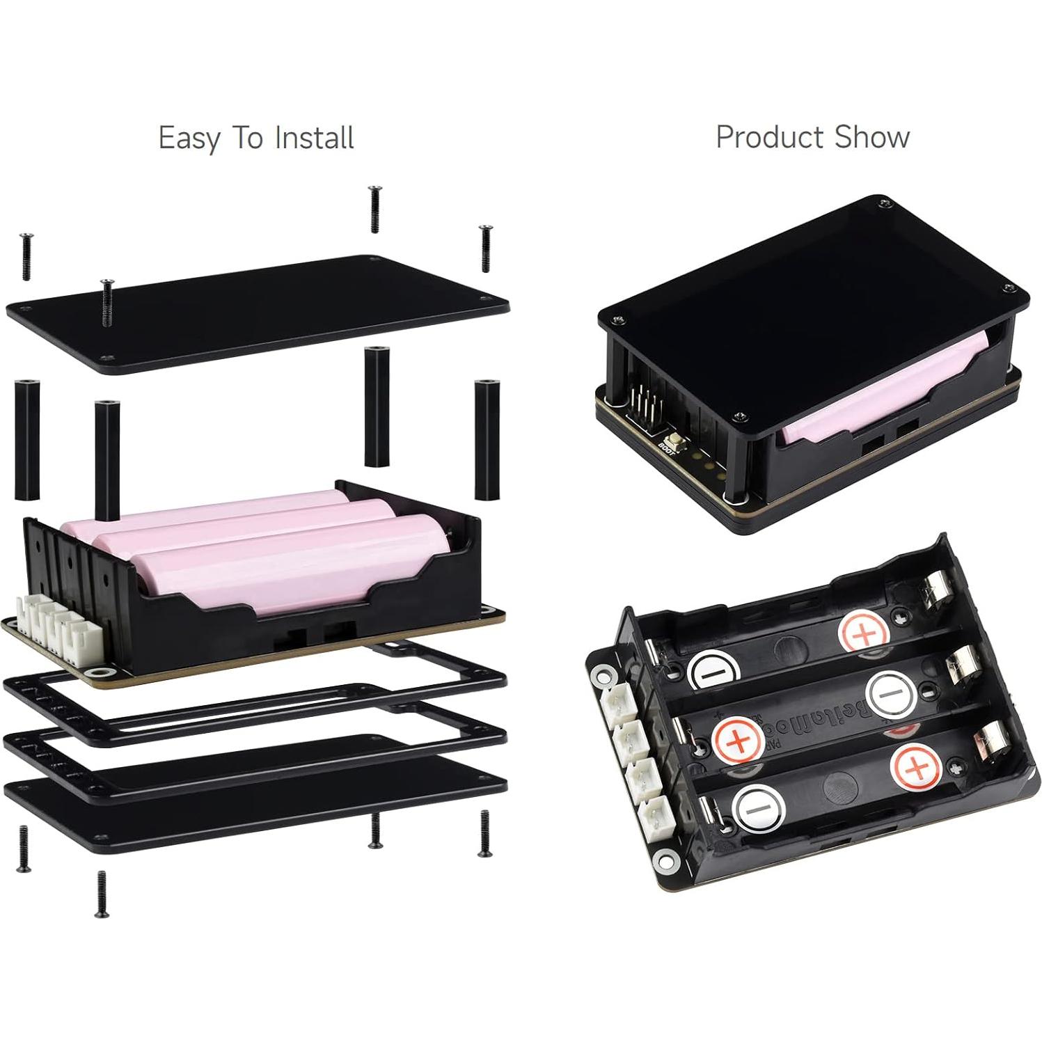 Waveshare Uninterruptible Power Supply (UPS) Module, Supports Charging and Power Output at The Same Time, 3S & 5V 5A Output, Compatible with Raspberry Pi Board