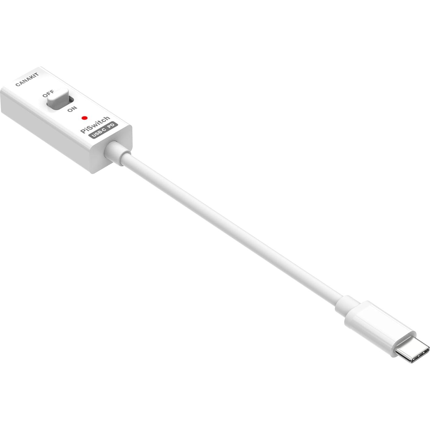 Fuente de Alimentación USB-C 45W CanaKit con PiSwitch para Raspberry Pi 5