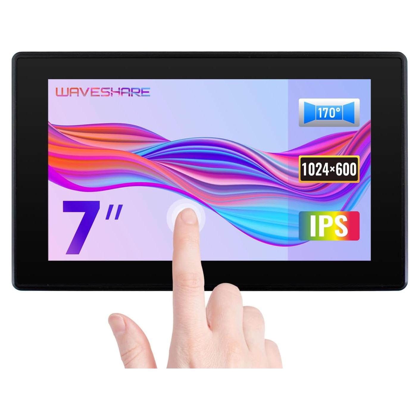 Pantalla Táctil LCD 7" Waveshare 1024x600 HDMI Compatible Raspberry Pi