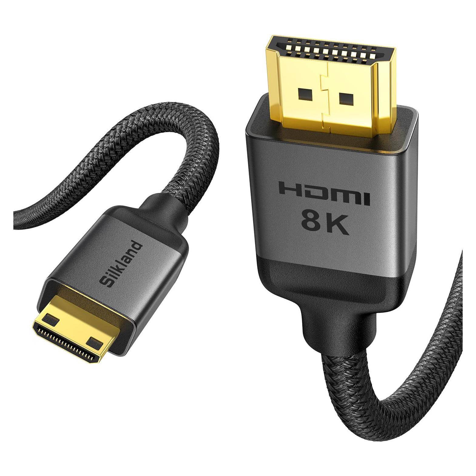 Cable Mini HDMI a HDMI Silkland 2.01m 8K 60Hz 48Gbps