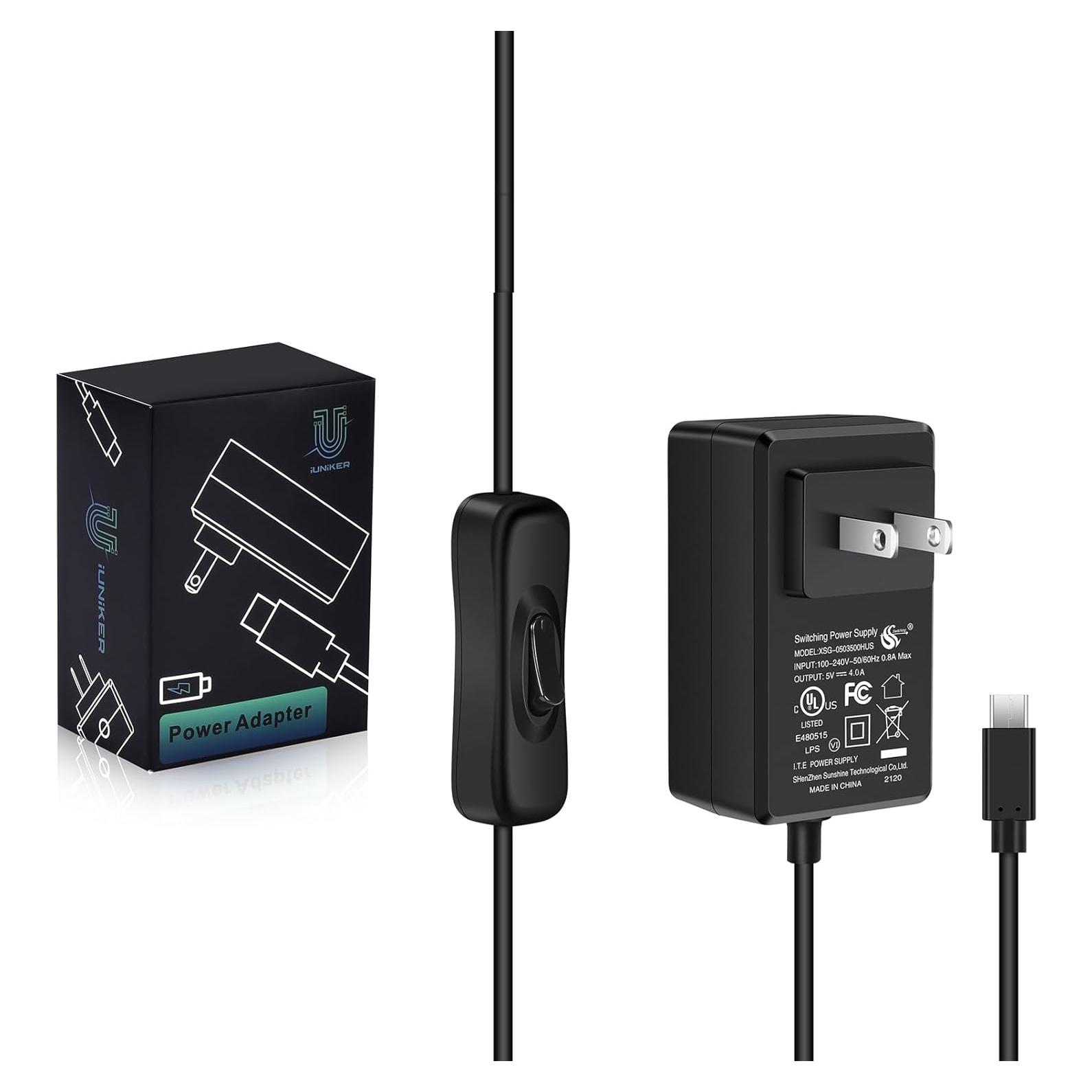 20W 5V 4.0A Power Supply for Raspberry Pi 4/ Orange Pi 5&5B, UL Listed Type C Power Supply with ON/Off Switch for Raspberry Pi 4 Model B 8GB/4GB/2GB/1GB[UL Listed]