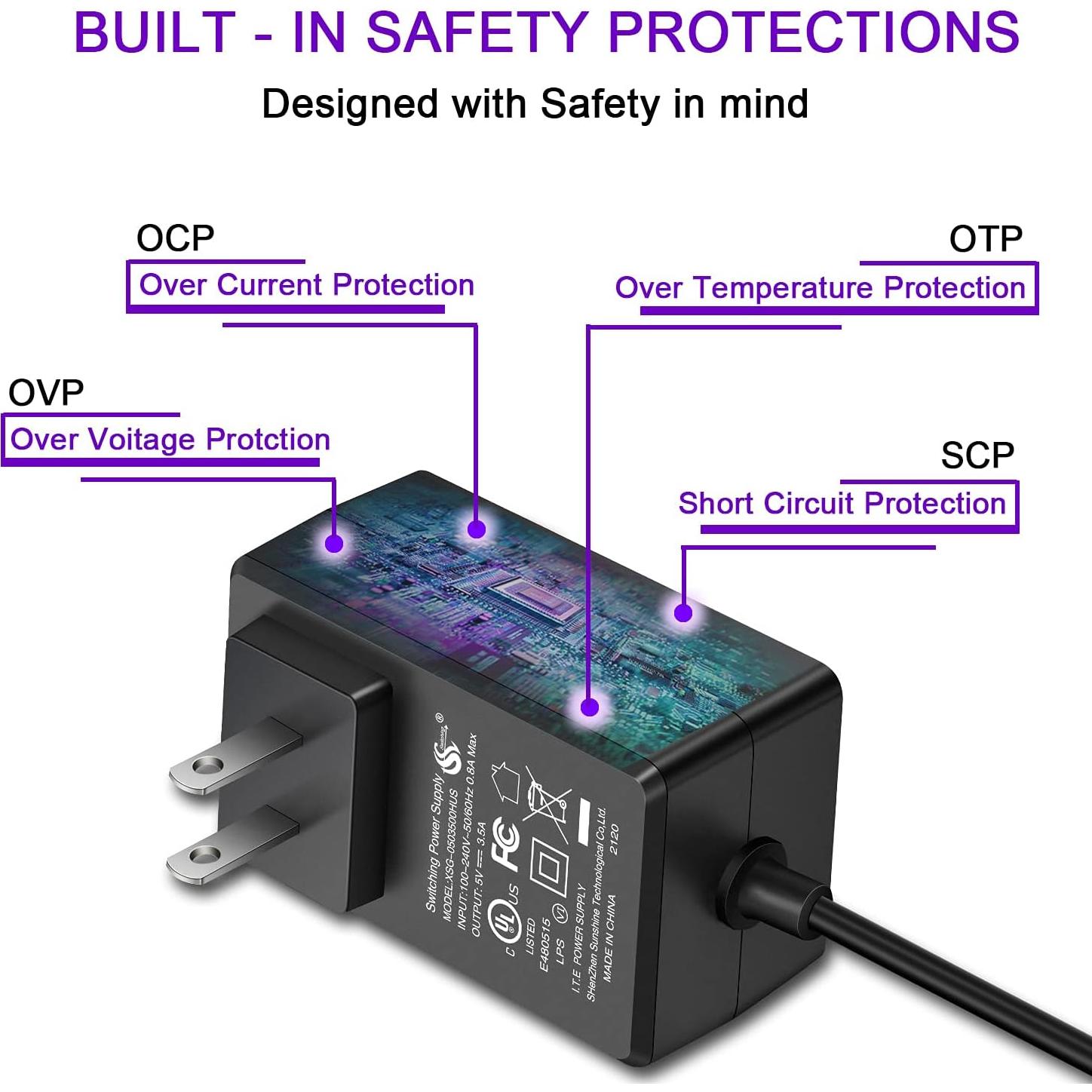 20W 5V 4.0A Power Supply for Raspberry Pi 4/ Orange Pi 5&5B, UL Listed Type C Power Supply with ON/Off Switch for Raspberry Pi 4 Model B 8GB/4GB/2GB/1GB[UL Listed]