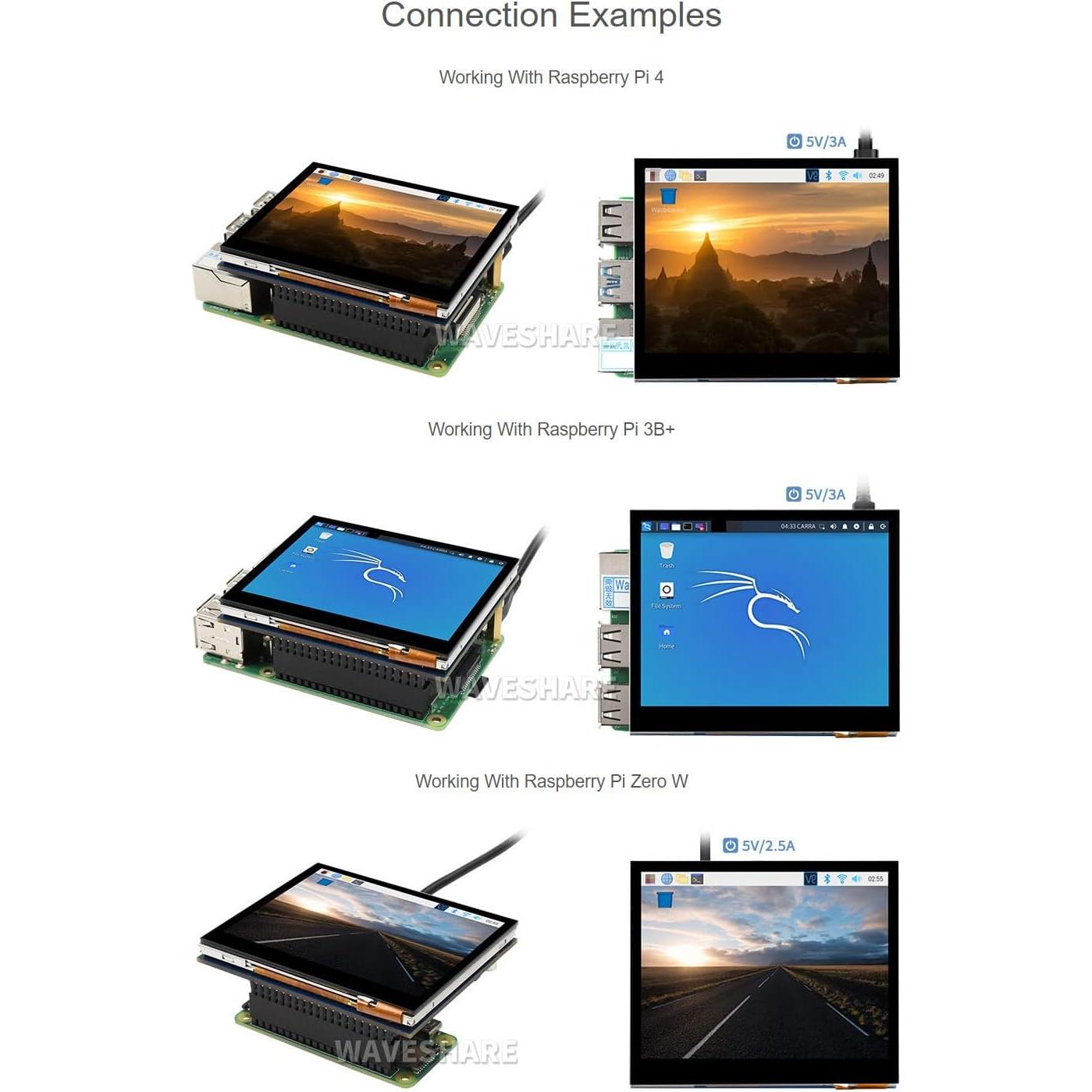 Pantalla táctil LCD 3.5" Waveshare para Raspberry Pi 640x480