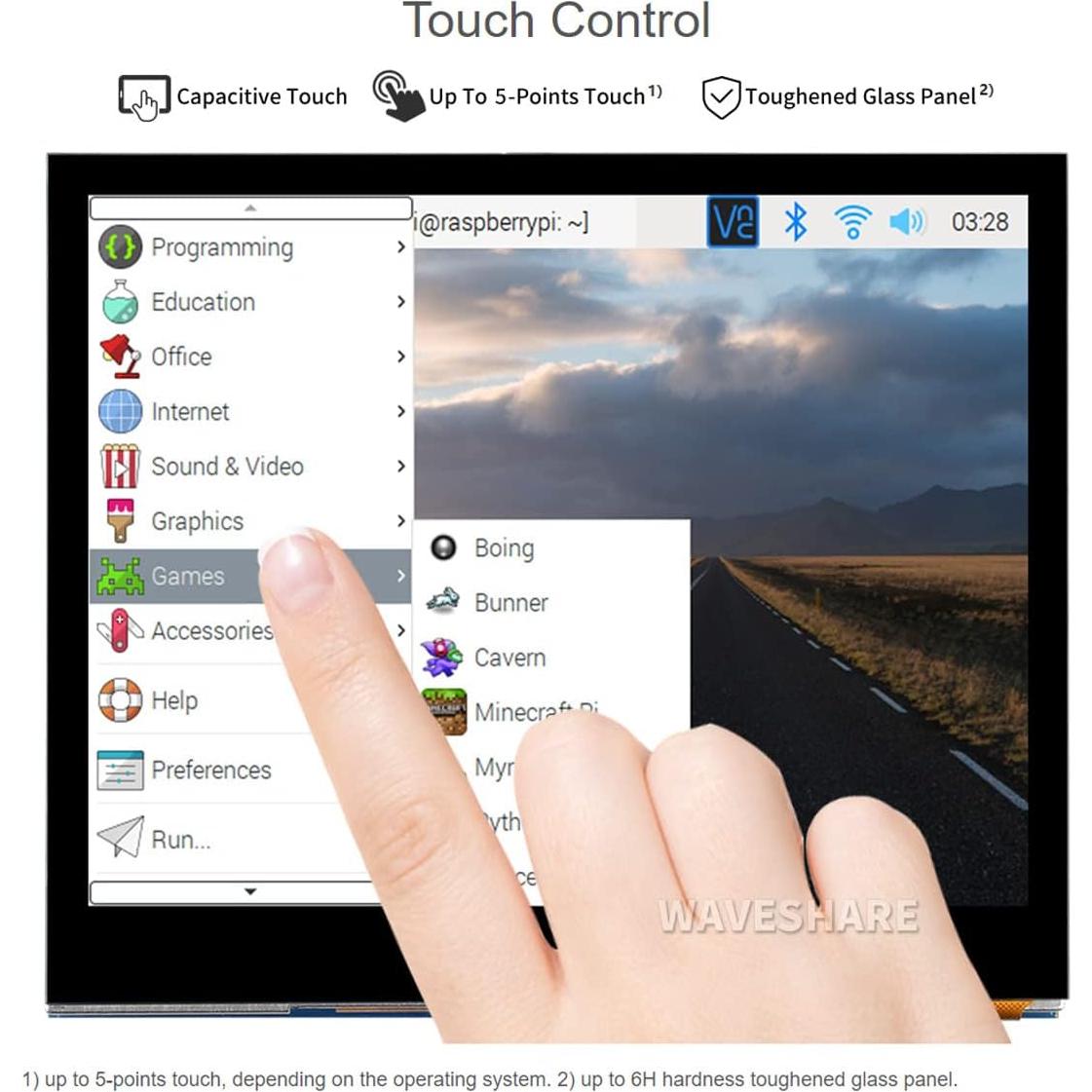 Pantalla táctil LCD 3.5" Waveshare para Raspberry Pi 640x480