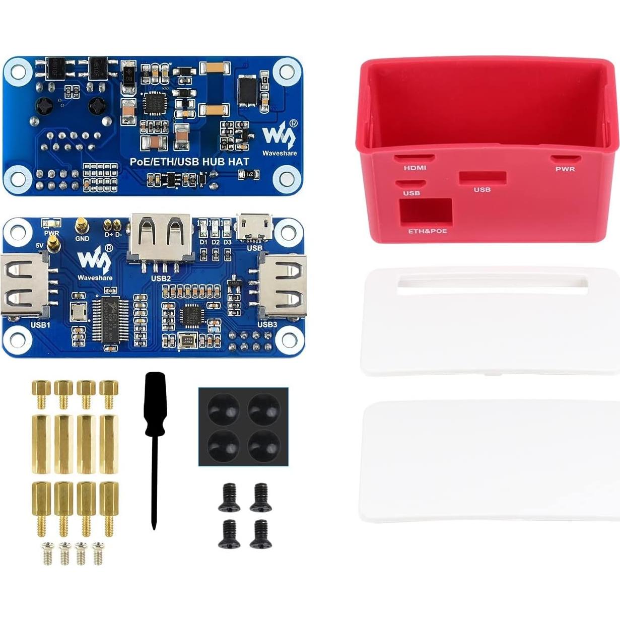 HUB PoE Ethernet USB Waveshare para Raspberry Pi Zero