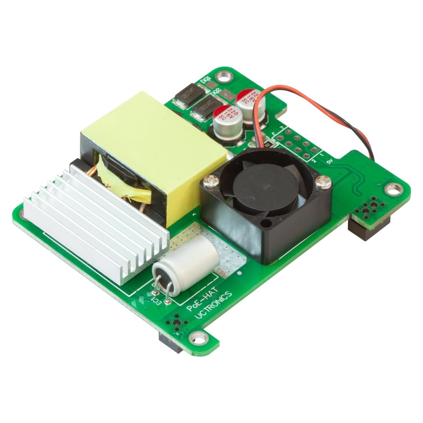 UCTRONICS PoE+ Hat para Raspberry Pi 4B/3B+ 5V 4.5A