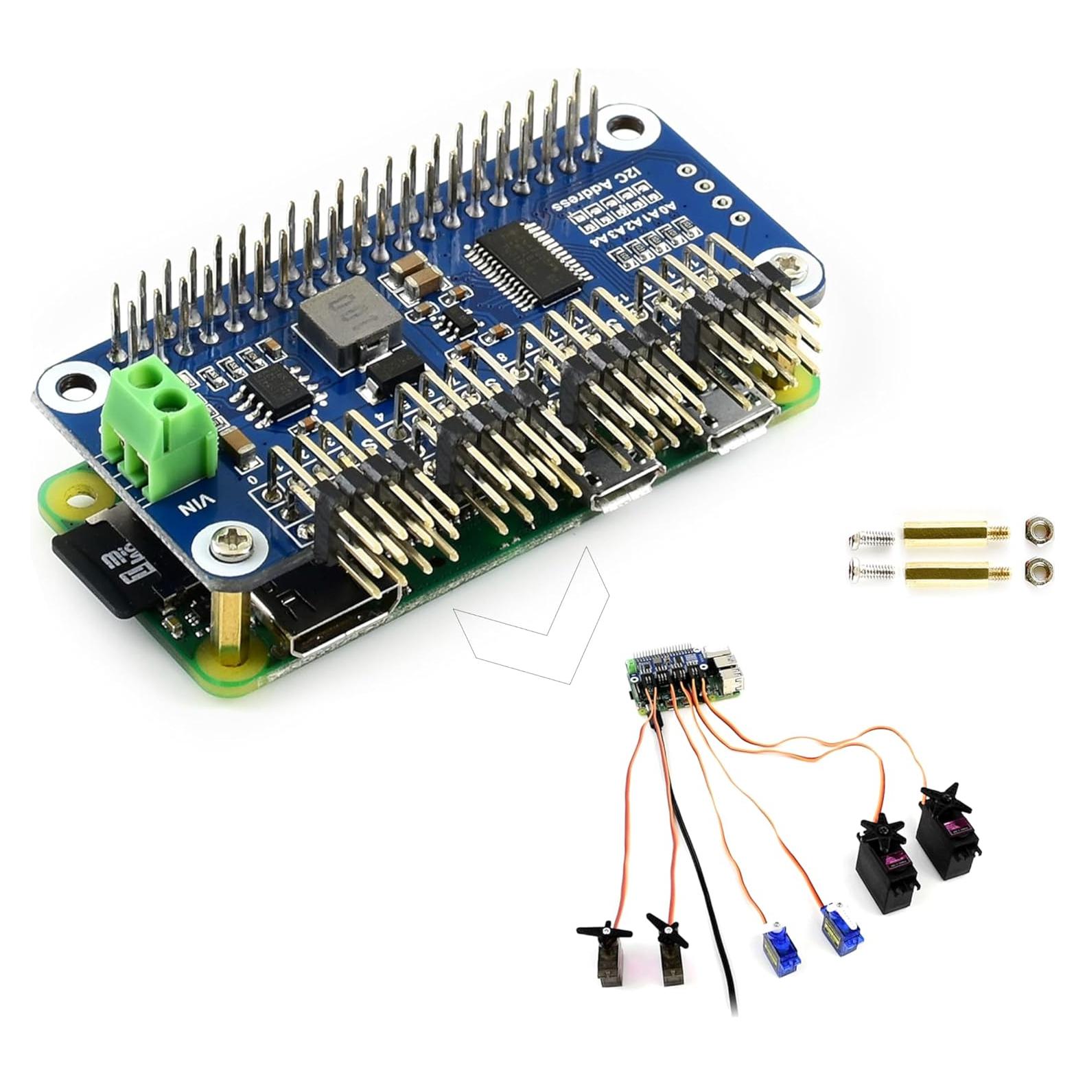 Controlador Servo HAT UeeKKoo 16 Canales I2C 12-Bit