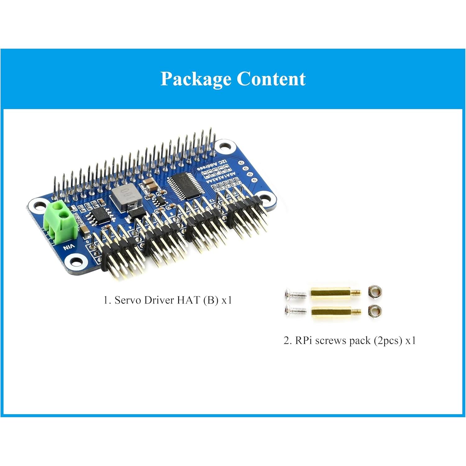 Controlador Servo HAT UeeKKoo 16 Canales I2C 12-Bit