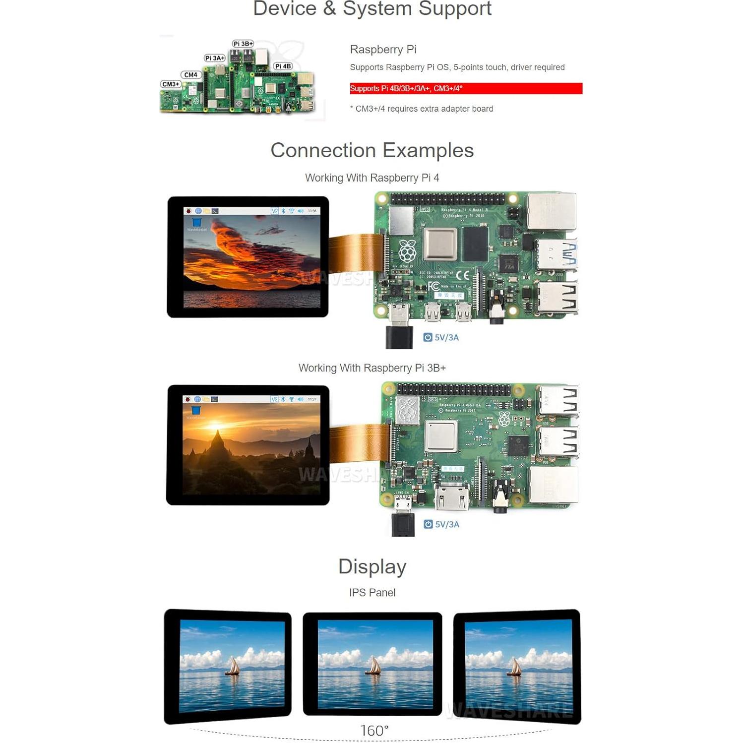 Pantalla táctil capacitiva 2.8" Waveshare DSI 480x640