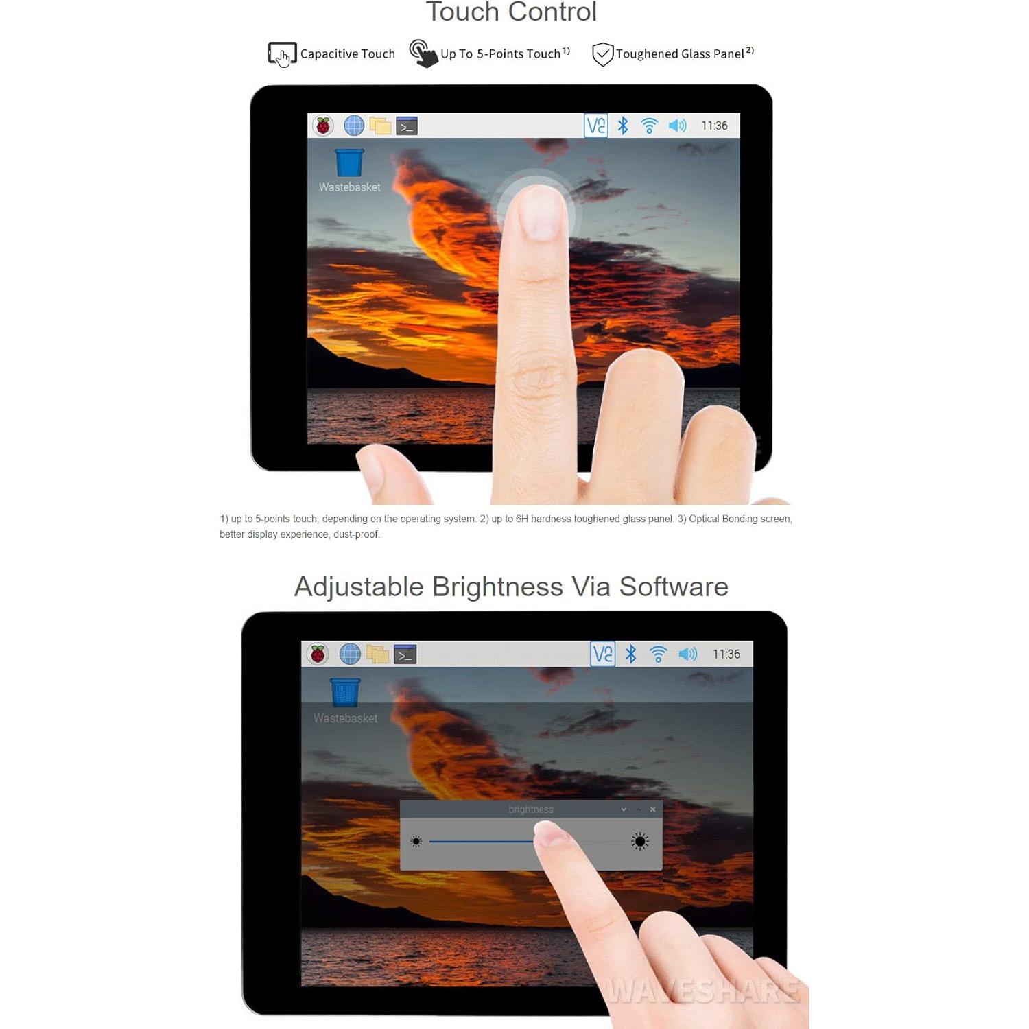 Pantalla táctil capacitiva 2.8" Waveshare DSI 480x640