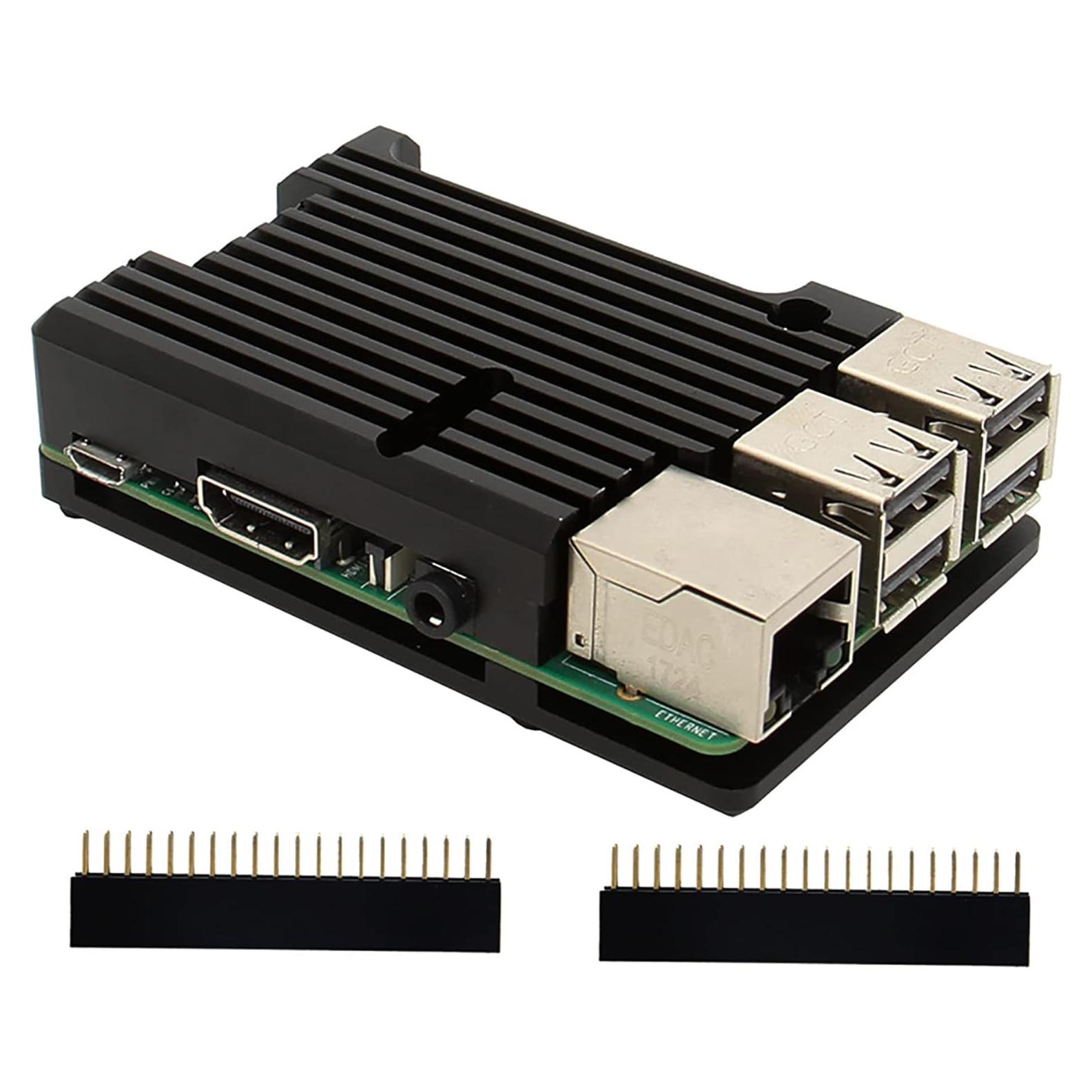 Caja Armor Geekworm para Raspberry Pi 3B+/3B, Aluminio Plata