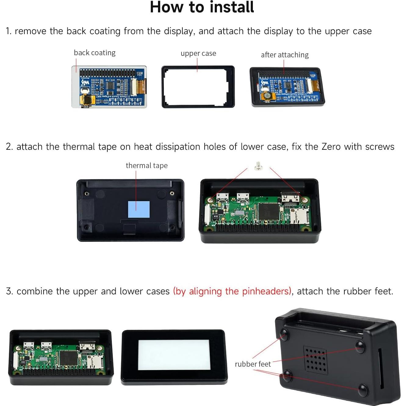 Pantalla Táctil E-Paper 2.13" Waveshare para Raspberry Pi