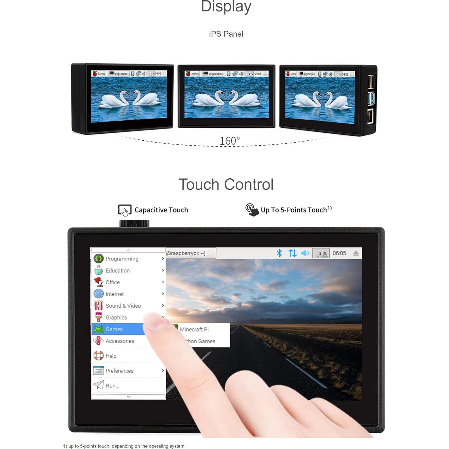 Pantalla Táctil Waveshare 4.3" DSI LCD para Raspberry Pi 4B
