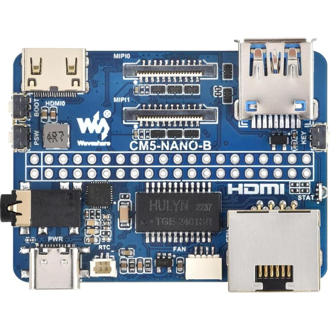 Placa Base Nano Waveshare para Raspberry Pi CM5 Lite 5.51x3.99cm