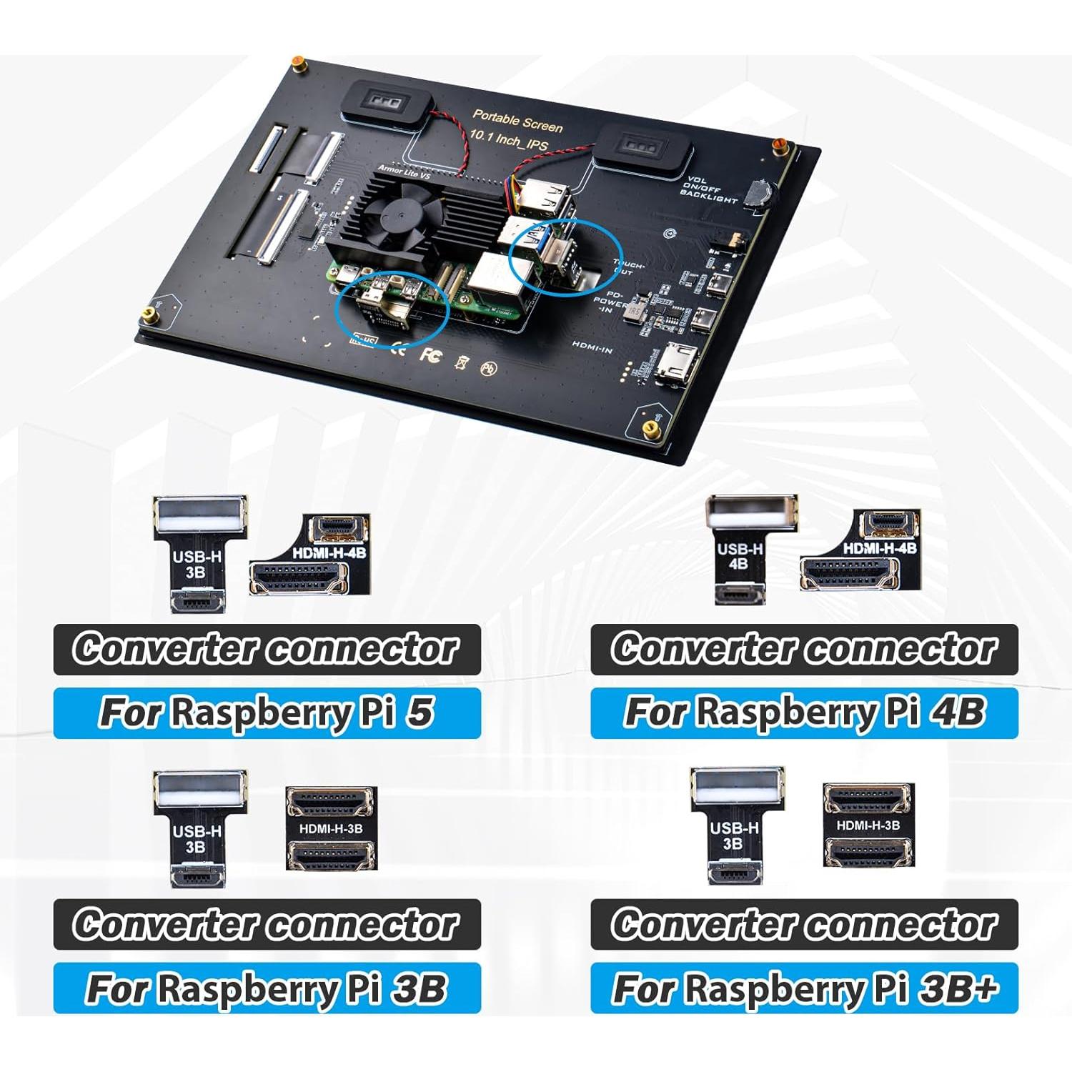 Pantalla Táctil Capacitiva 10.1" GeeekPi 1280x800 HDMI