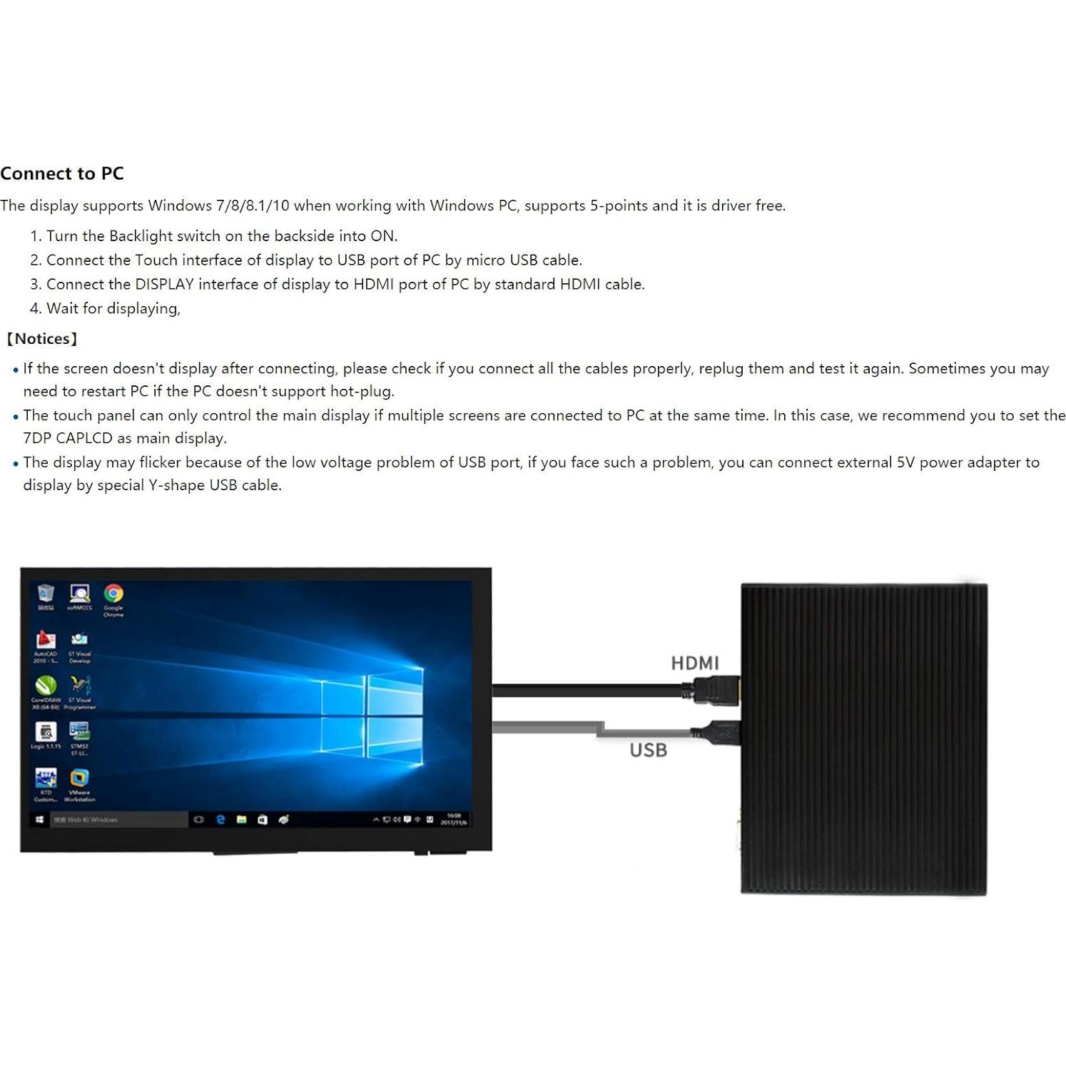 Módulo Pantalla Táctil Capacitiva 7" Ingcool 1024x600