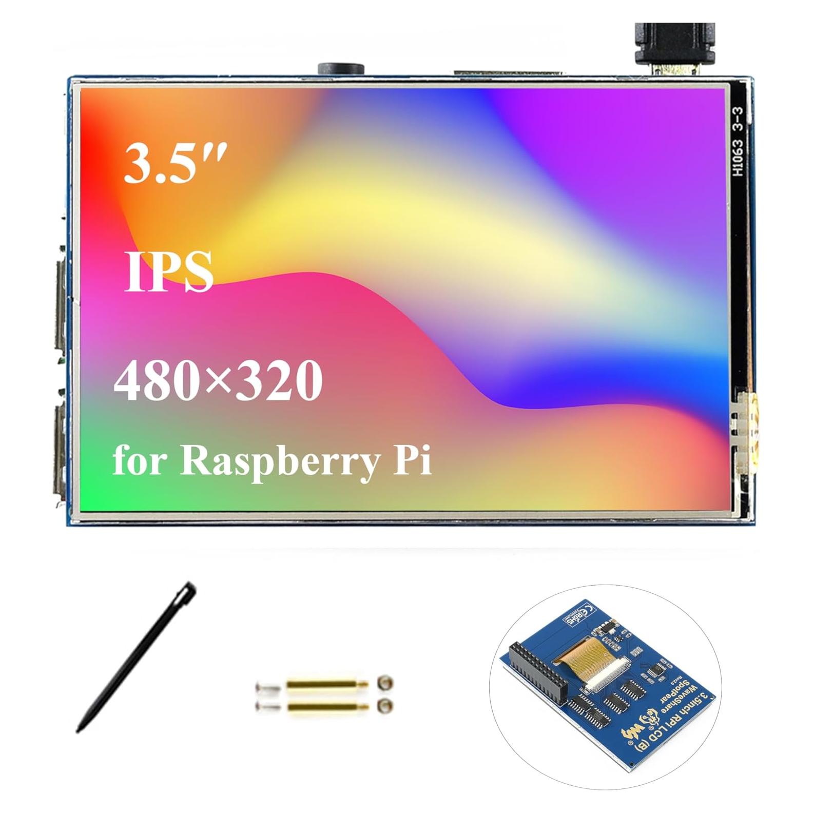 Pantalla Táctil 3.5" UeeKKoo 480x320 IPS para Raspberry Pi