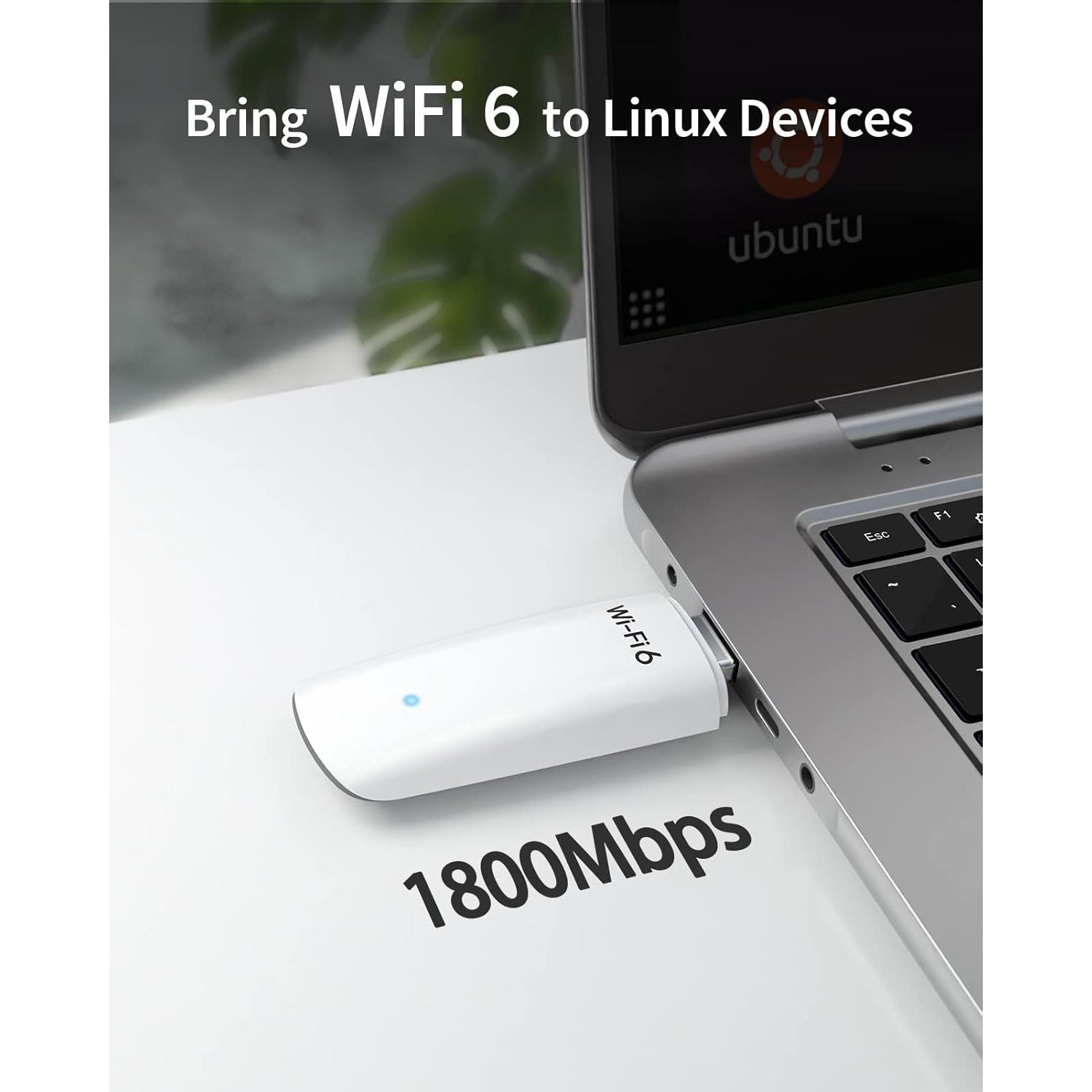 Adaptador USB WiFi 6 BrosTrend AX1800 para Linux 1800Mbps