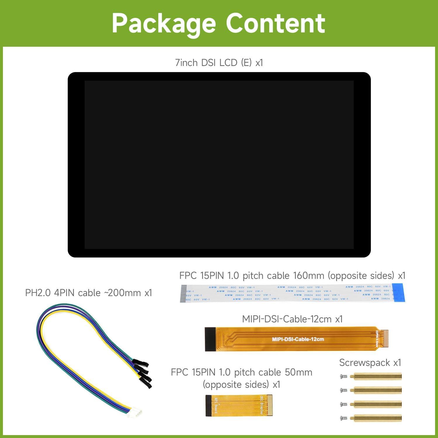 Pantalla Táctil DSI 7" Waveshare 1280x800 IPS para Raspberry Pi