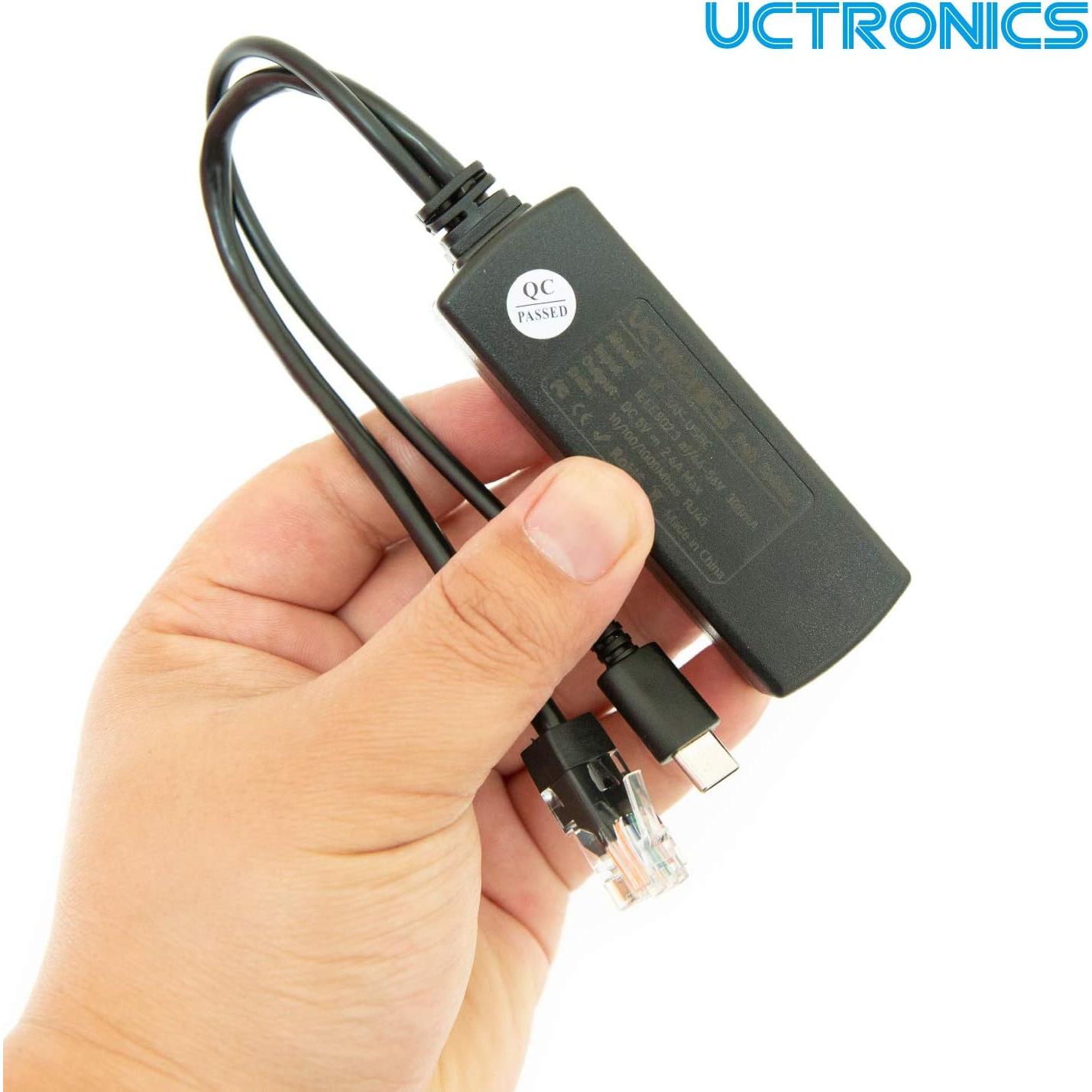 Divisor PoE UCTRONICS a USB-C 5V 2.4A para Raspberry Pi 4
