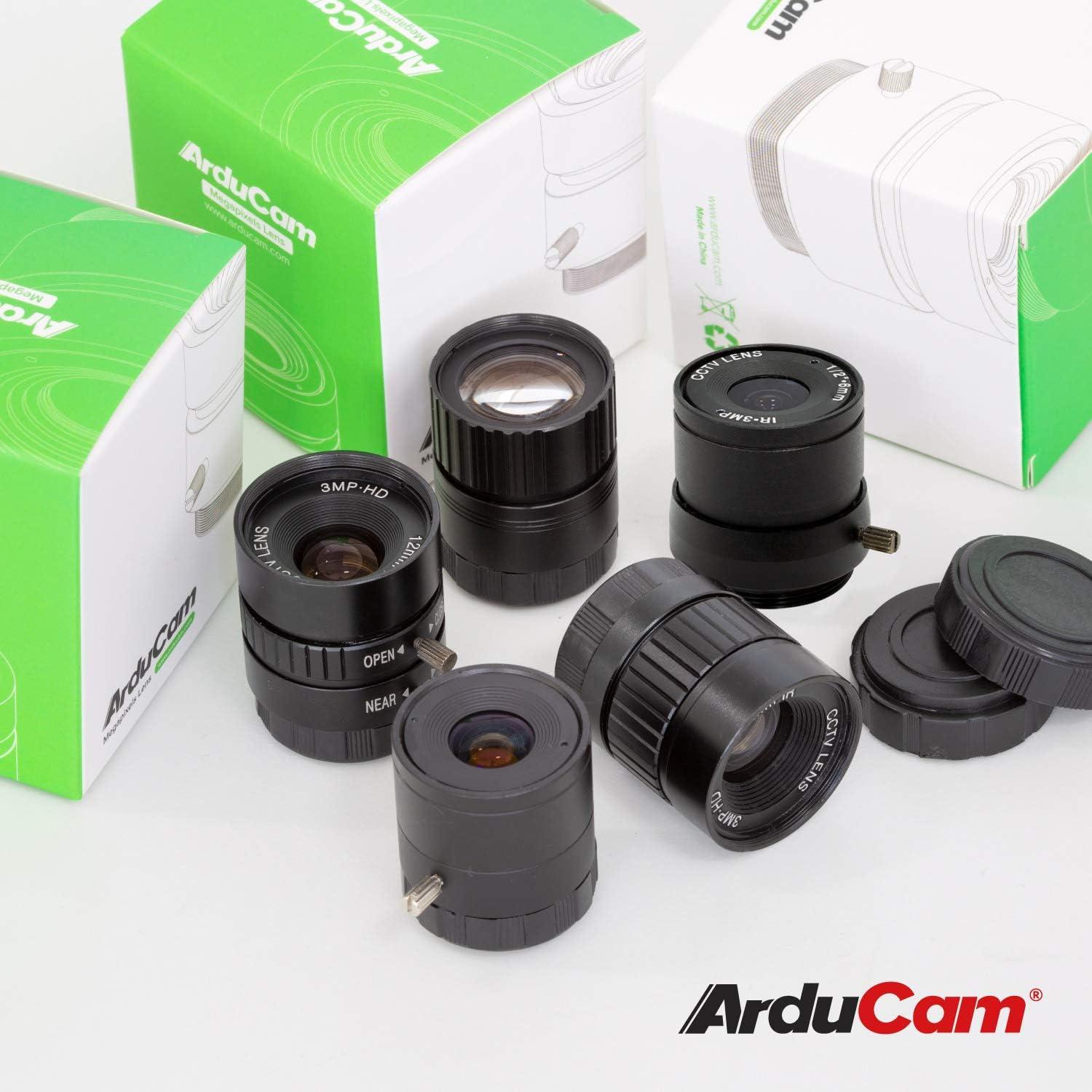 Kit de Lentes CS-Mount Arducam para Cámara Raspberry Pi HQ 5 Piezas