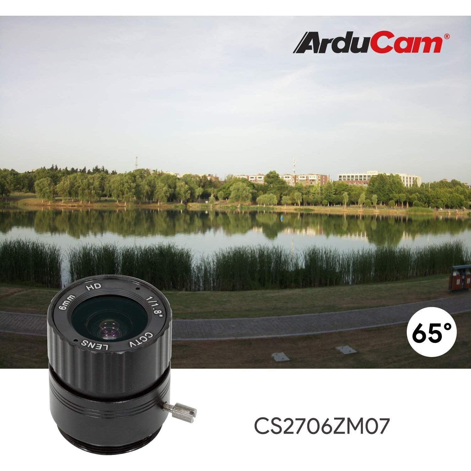 Kit de Lentes CS-Mount Arducam para Cámara Raspberry Pi HQ 5 Piezas