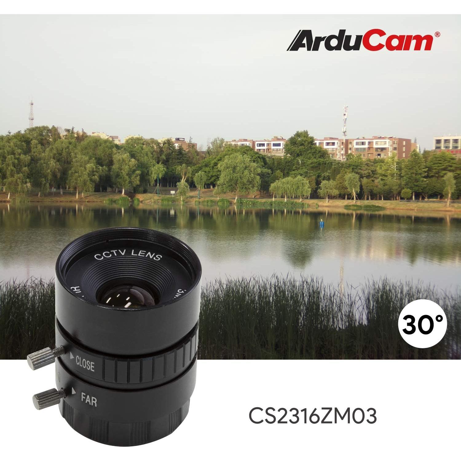 Kit de Lentes CS-Mount Arducam para Cámara Raspberry Pi HQ 5 Piezas