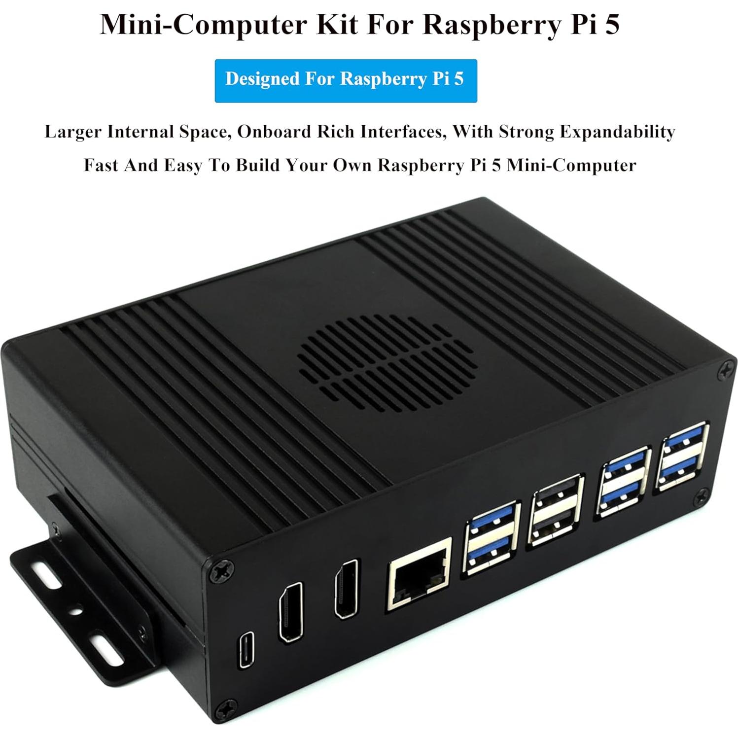 Kit Mini-Computadora Multifuncional Wonrabai Pi5 Módulo BOX-B